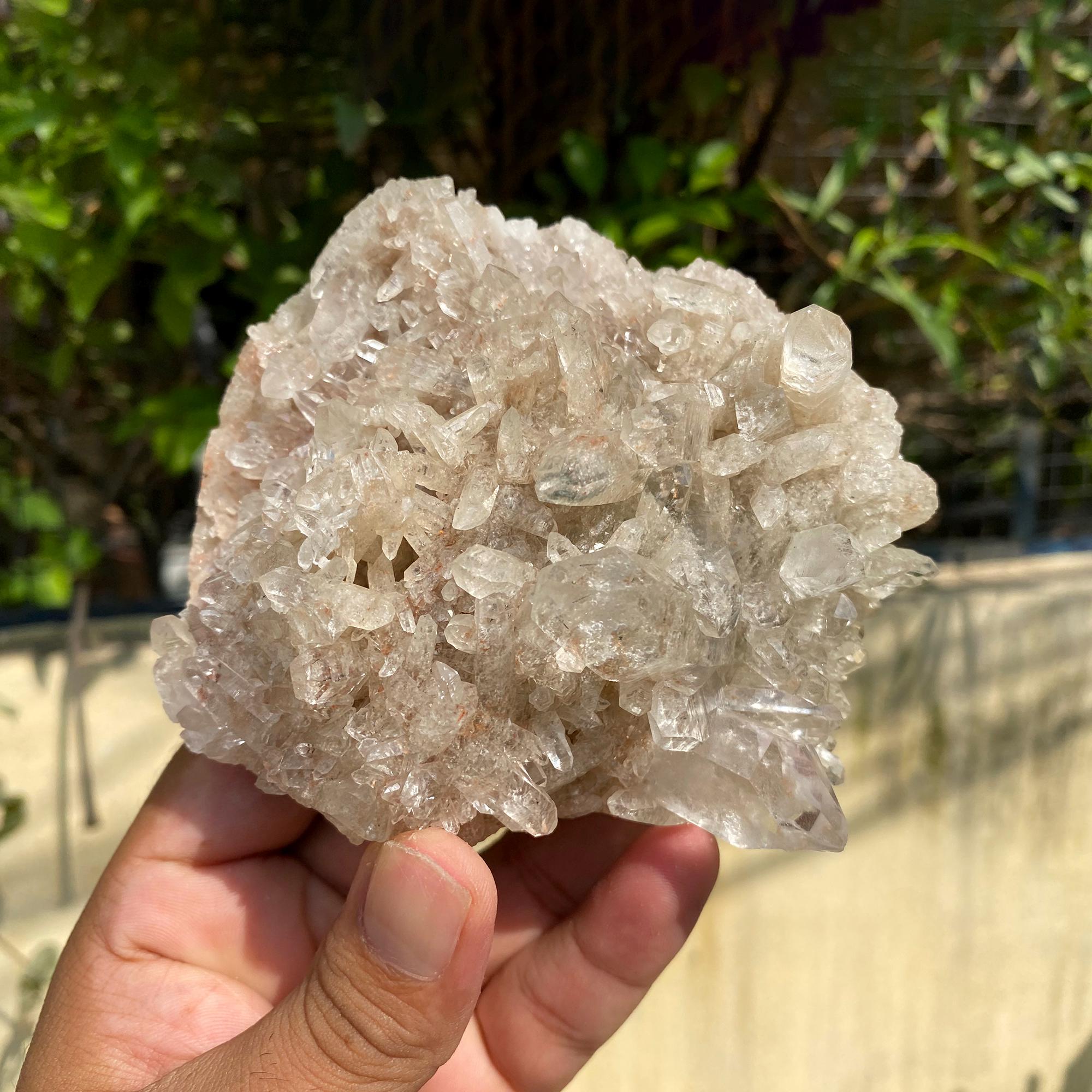 Pink Phantom Quartz Crystal: Rare Growth Inclusions, Heart Chakra Healing Stone 545gm