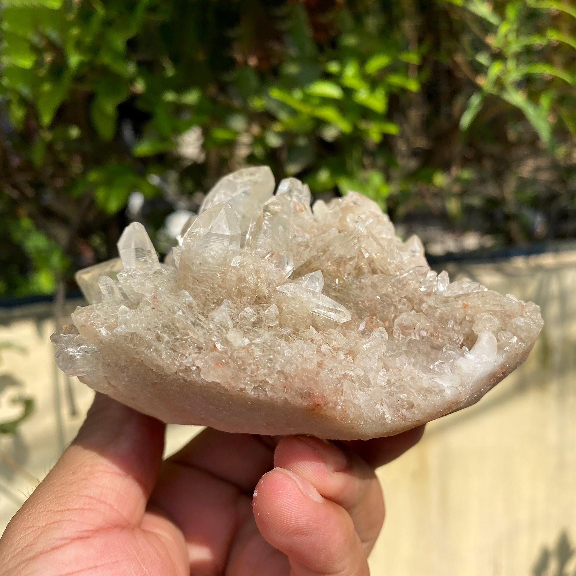 Pink Phantom Quartz Crystal: Rare Growth Inclusions, Heart Chakra Healing Stone 545gm