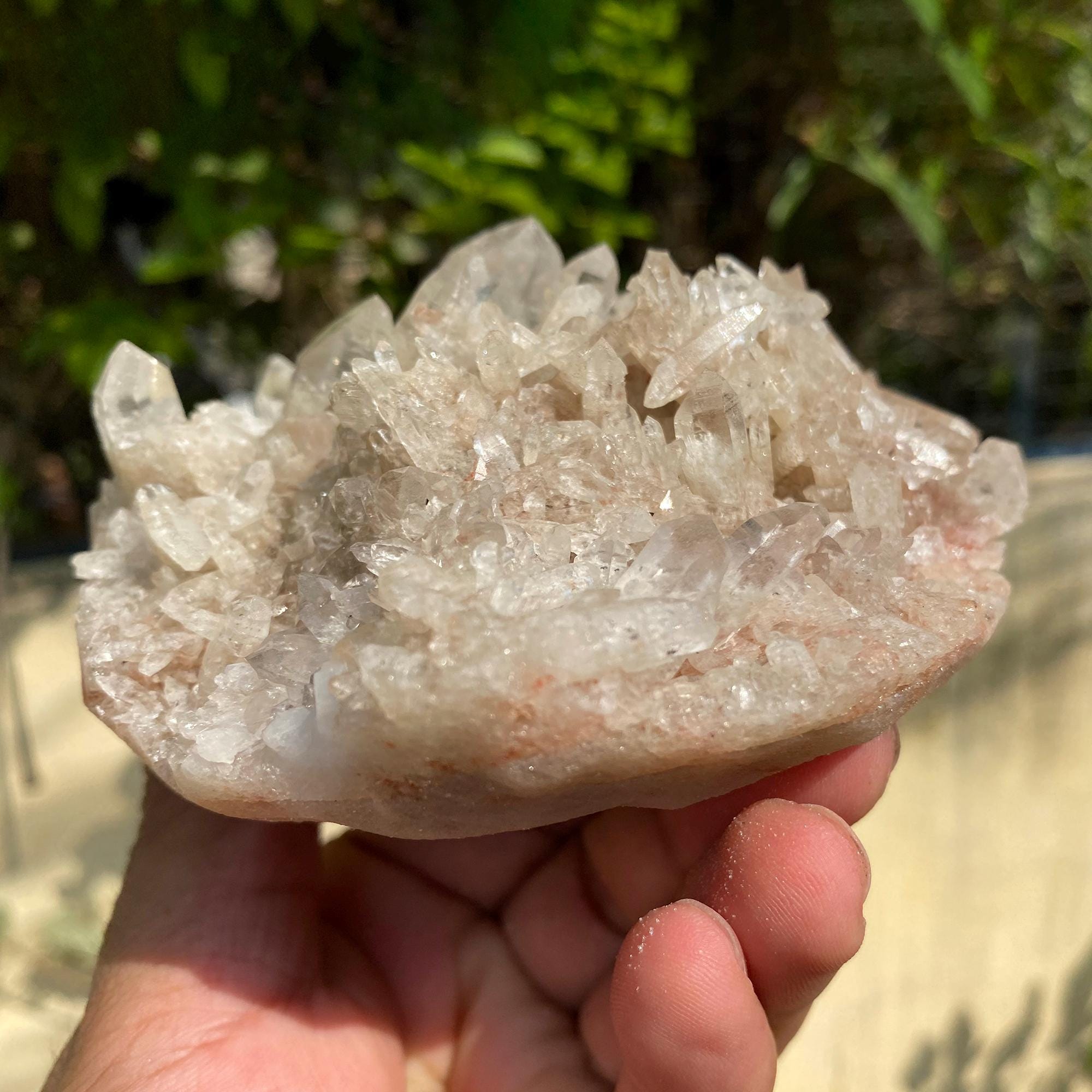 Pink Phantom Quartz Crystal: Rare Growth Inclusions, Heart Chakra Healing Stone 545gm