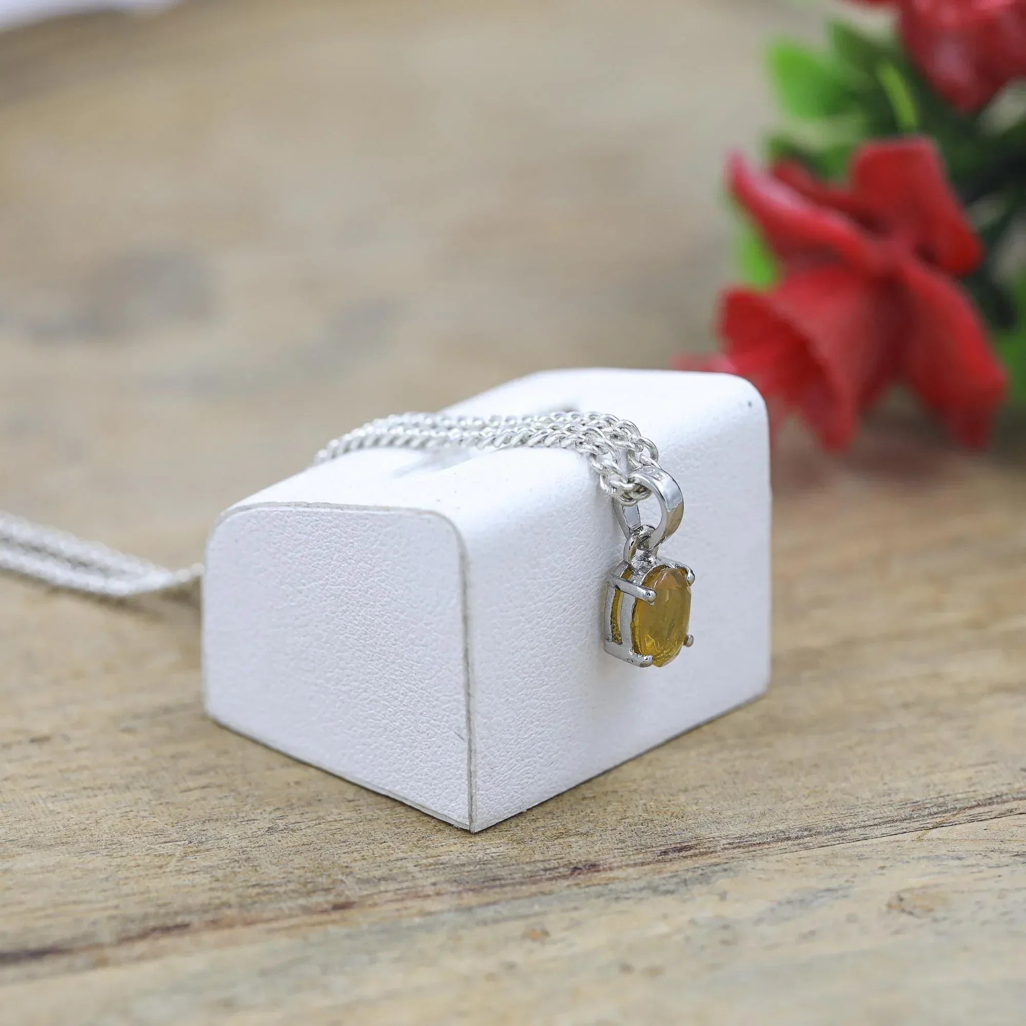 Handmade Mexican Fire Opal Pendant: 925 Sterling Silver Necklace
