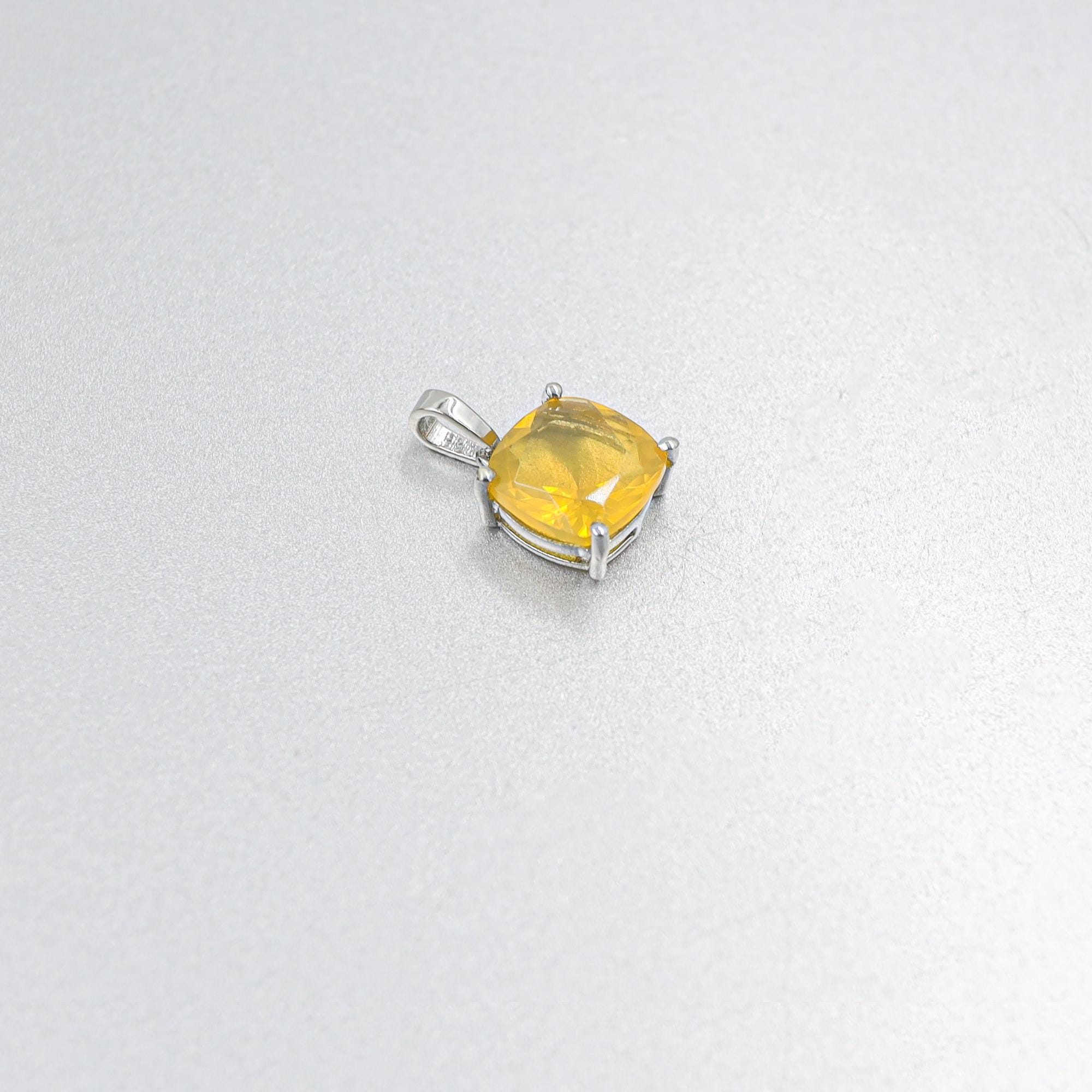 Mexican Fire Opal Necklace: 925 Sterling Silver, October Birthstone