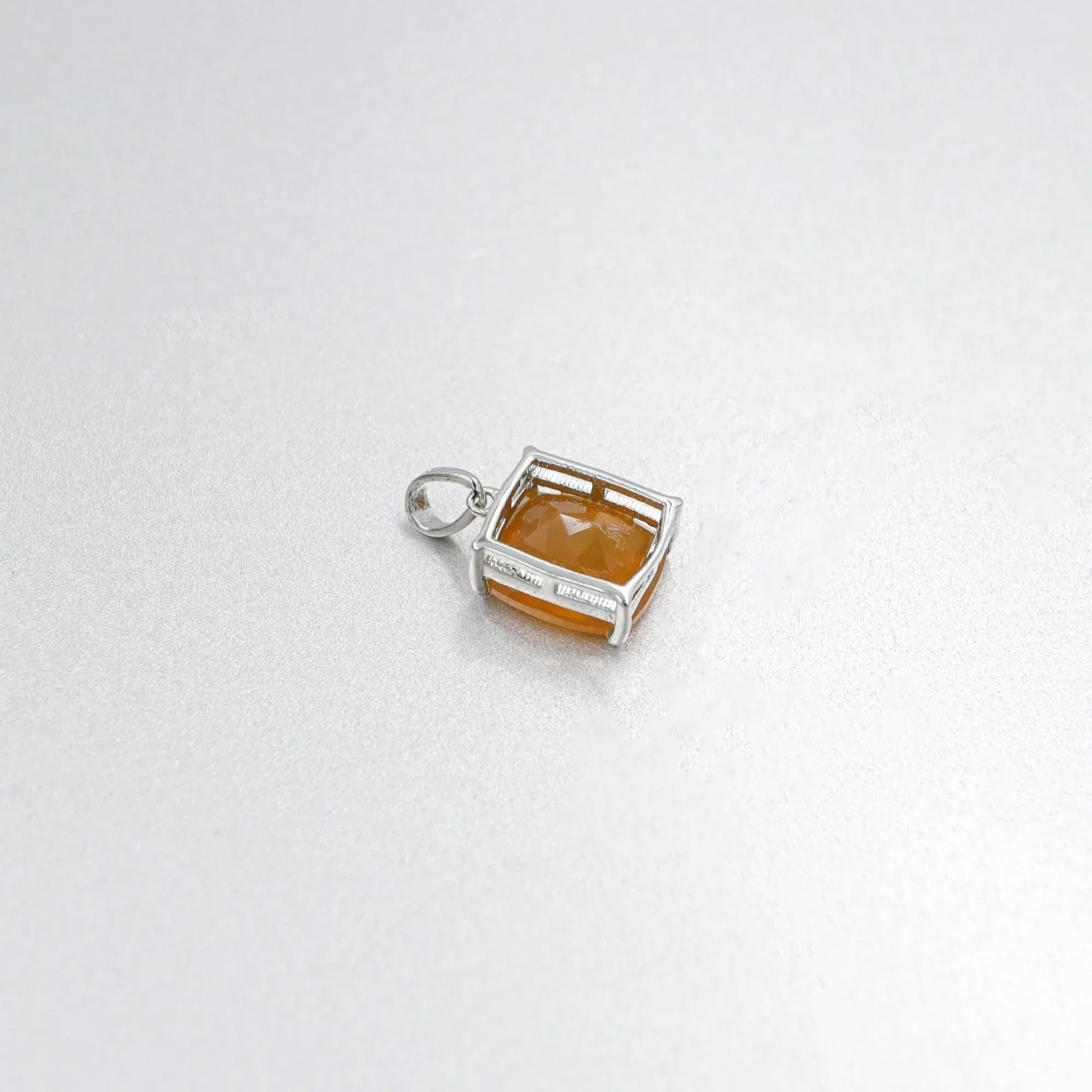 Cushion Cut Mexican Opal Pendant: 925 Sterling Silver Solitaire
