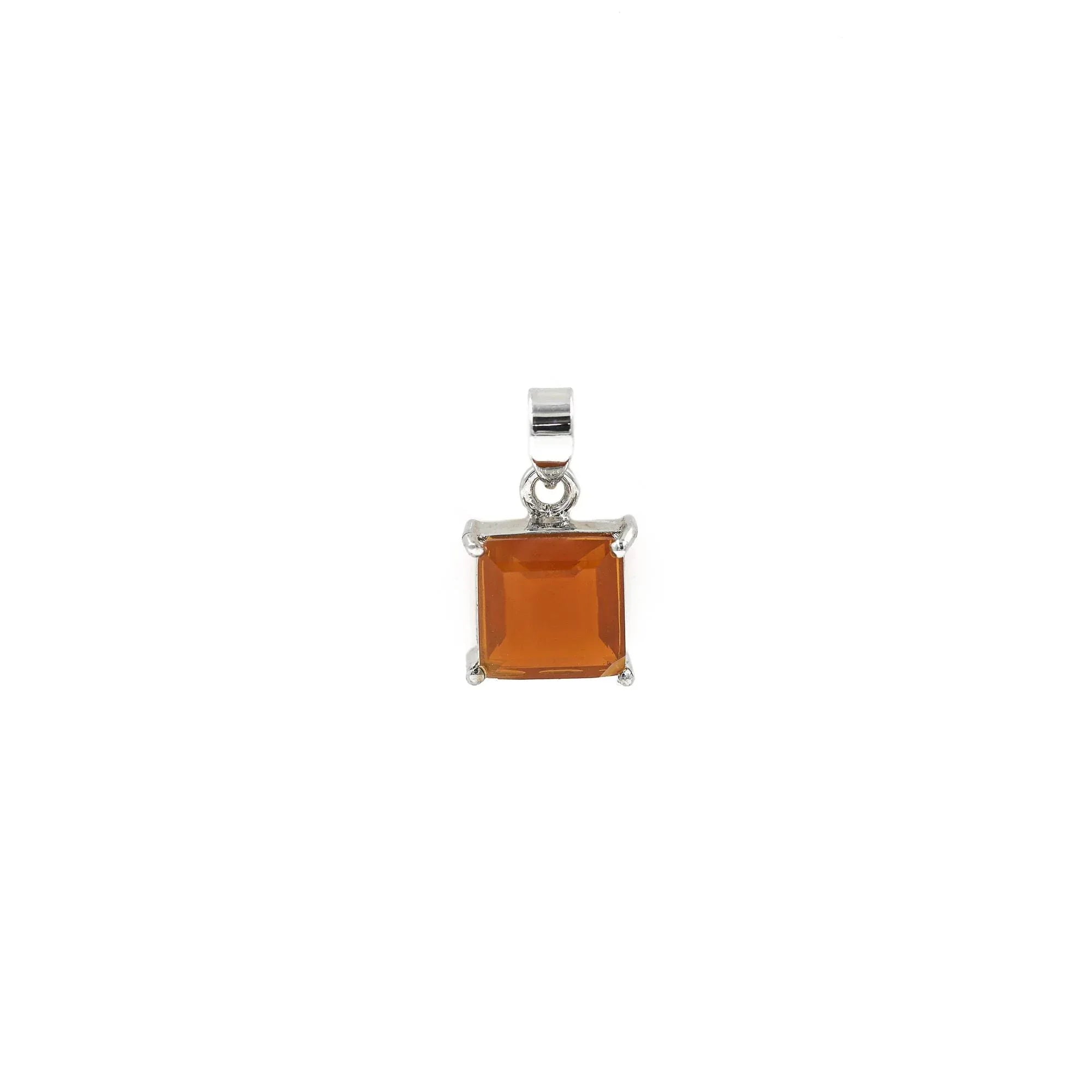 Handmade Mexican Fire Opal Necklace: 925 Sterling Silver October Birthstone