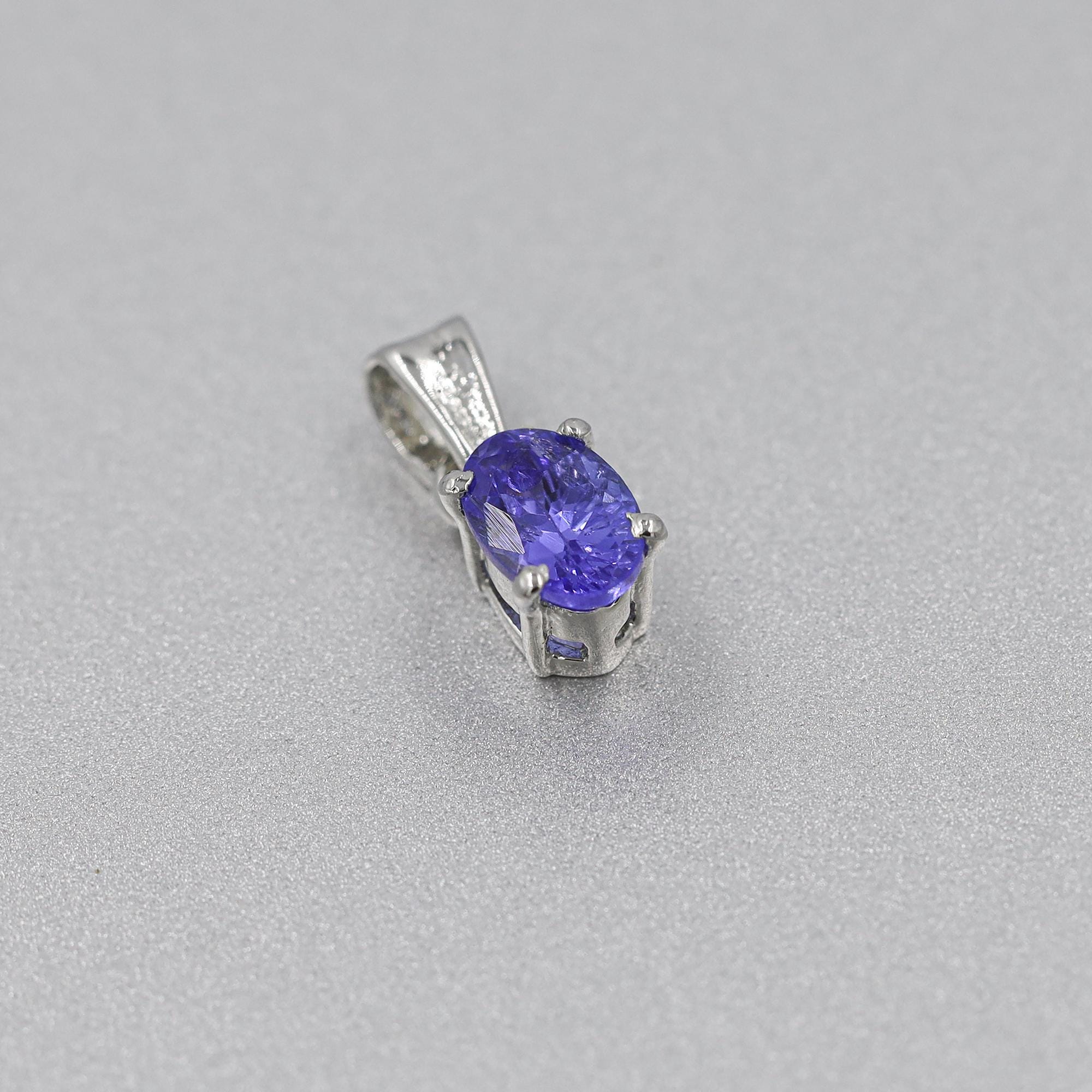 Faceted Tanzanite Sterling Silver Necklace: Vintage Style, December Birthstone