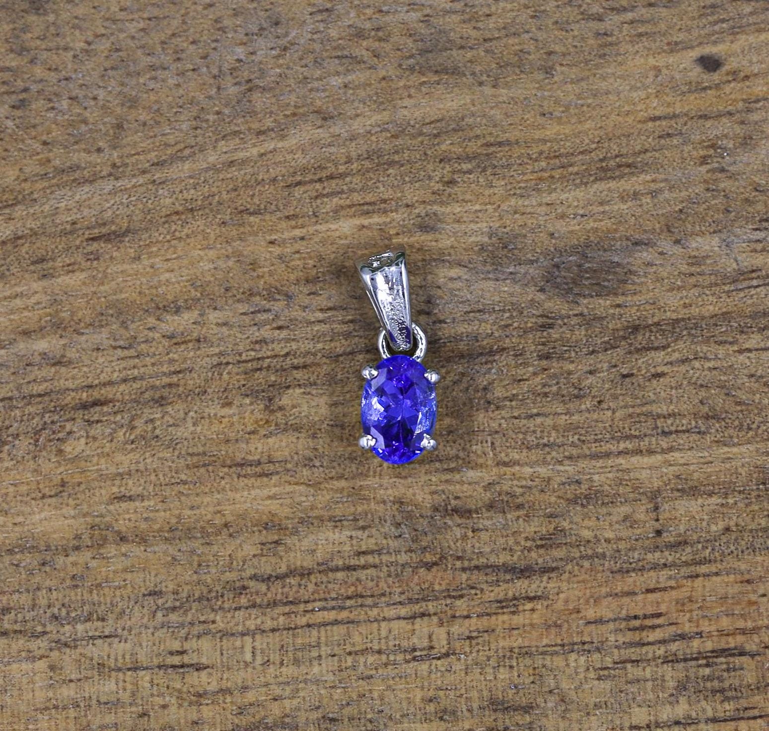 Faceted Tanzanite Sterling Silver Necklace: Vintage Style, December Birthstone