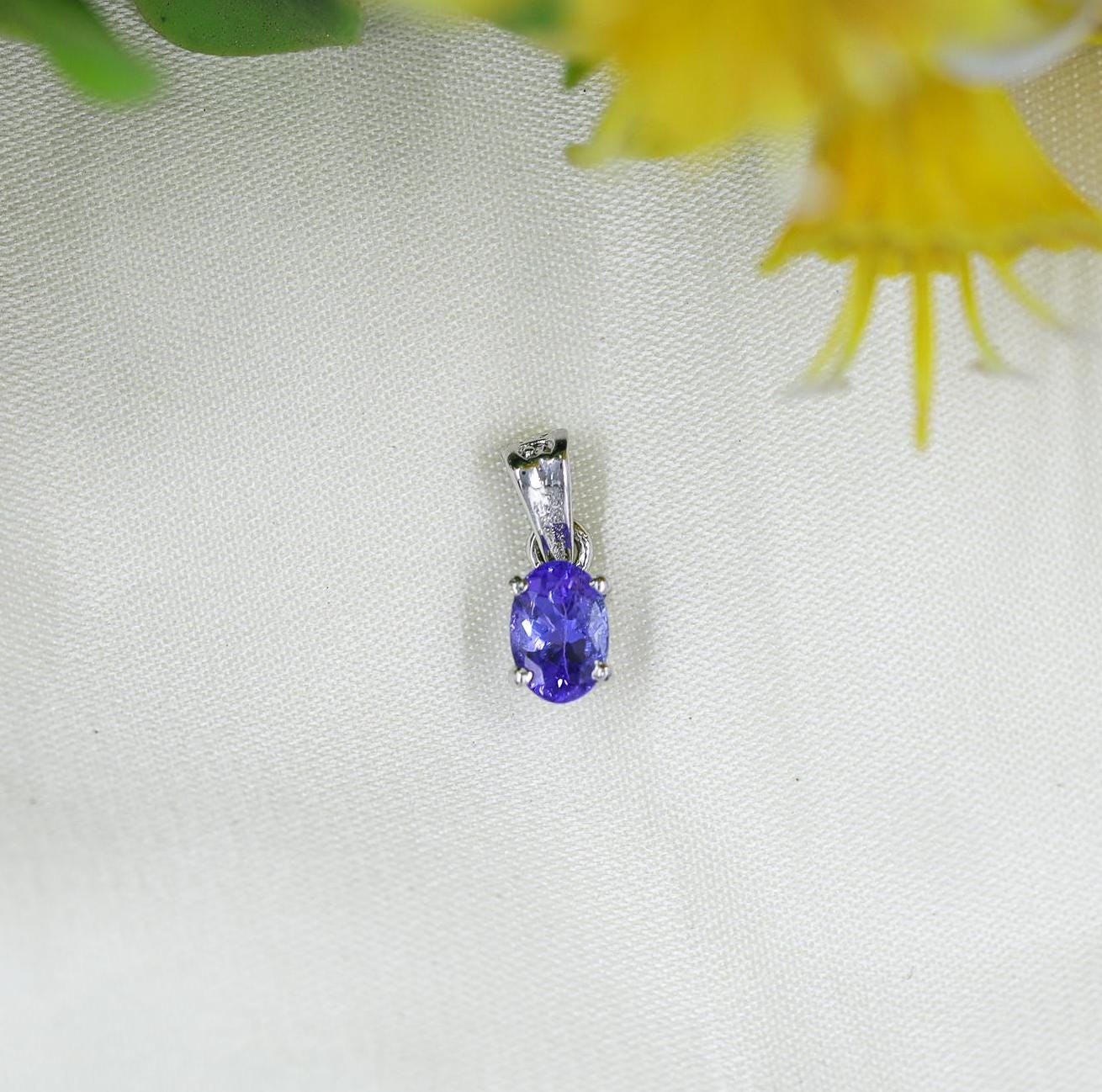 Faceted Tanzanite Sterling Silver Necklace: Vintage Style, December Birthstone