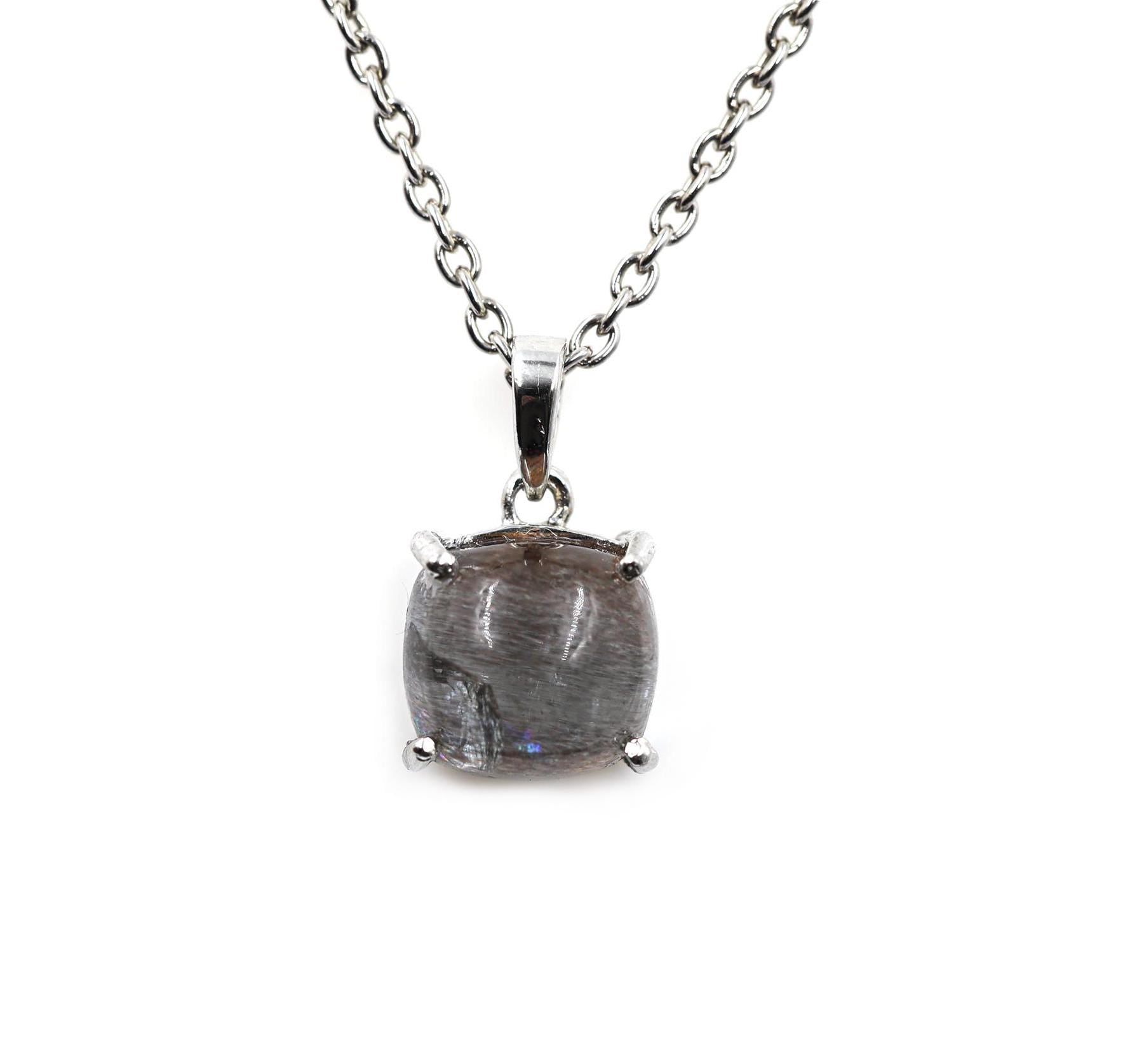 Super Seven Amethyst Pendant: 925 Sterling Silver Healing Crystal Necklace
