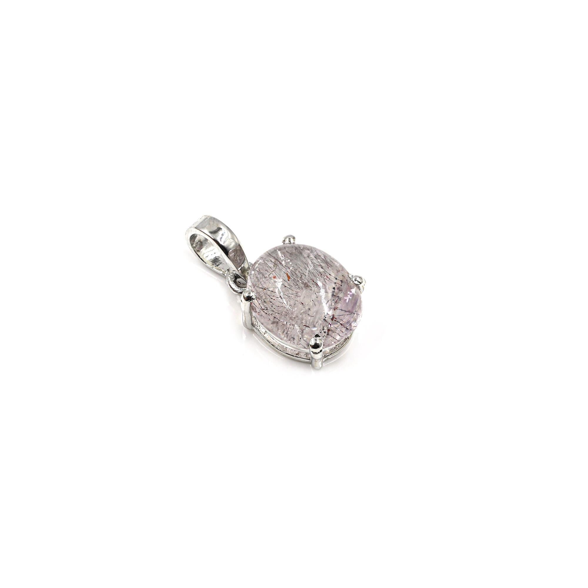 Super Seven Crystal Pendant Necklace: Sterling Silver Gemstone Jewelry