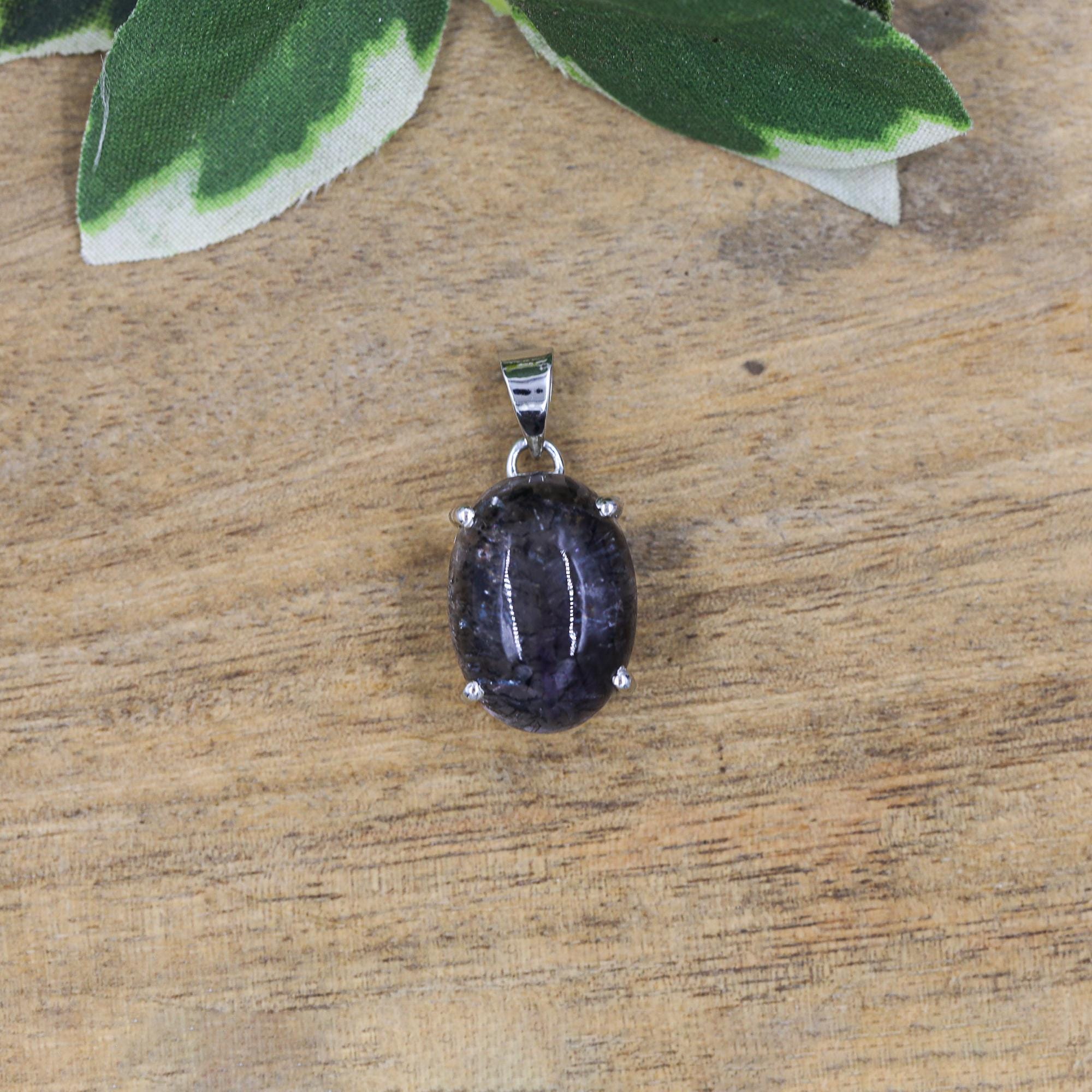 Super Seven Amethyst Pendant: 925 Sterling Silver Gemstone Necklace