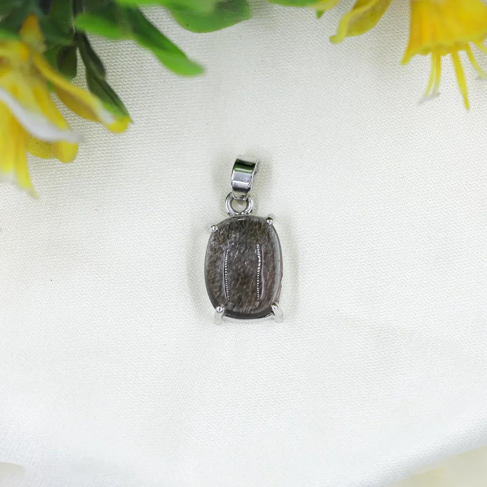 Cacoxenite in Amethyst Pendant: Super Seven 925 Sterling Silver