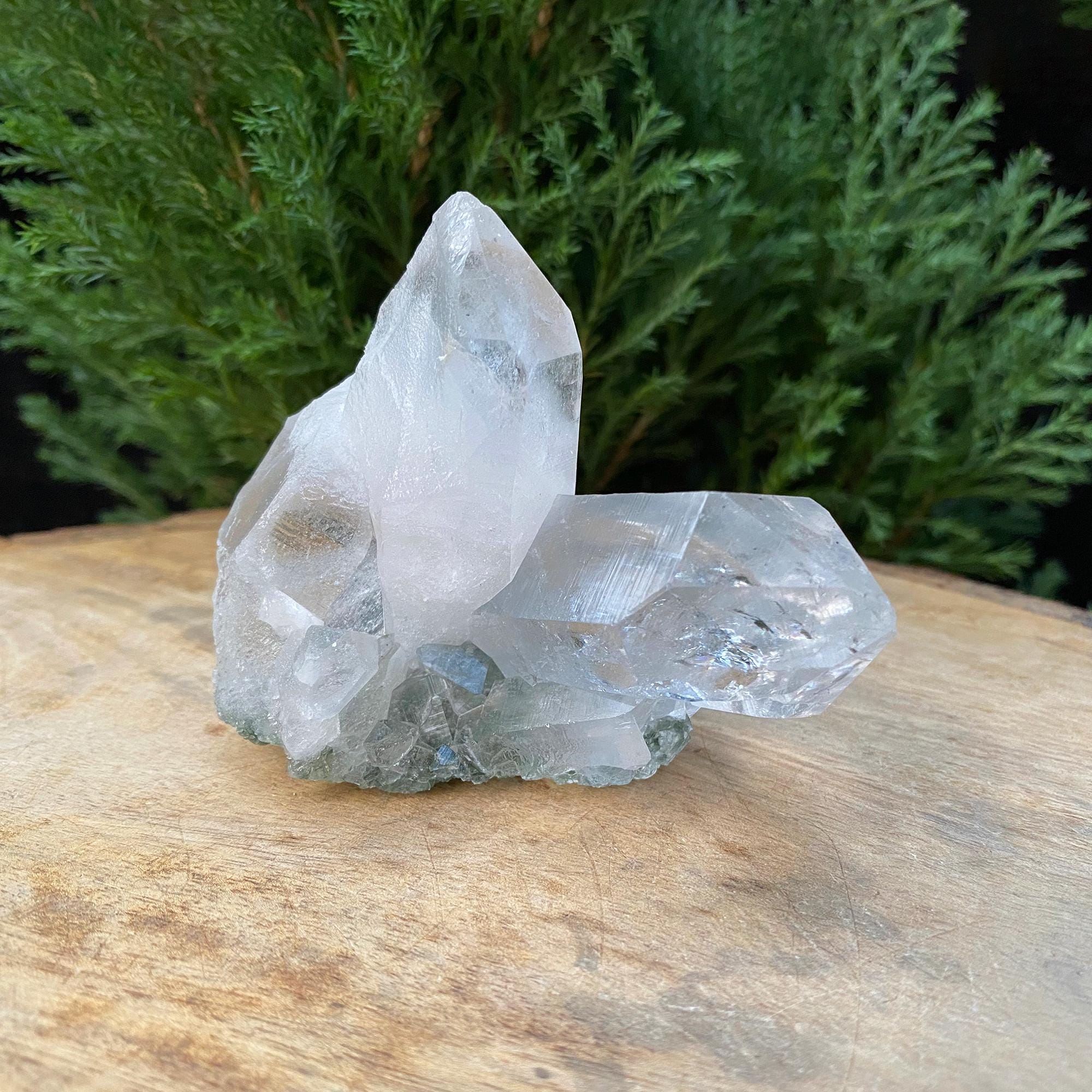 Green Chlorite Quartz Crystal Cluster: Himalayan Healing Stone 175gm