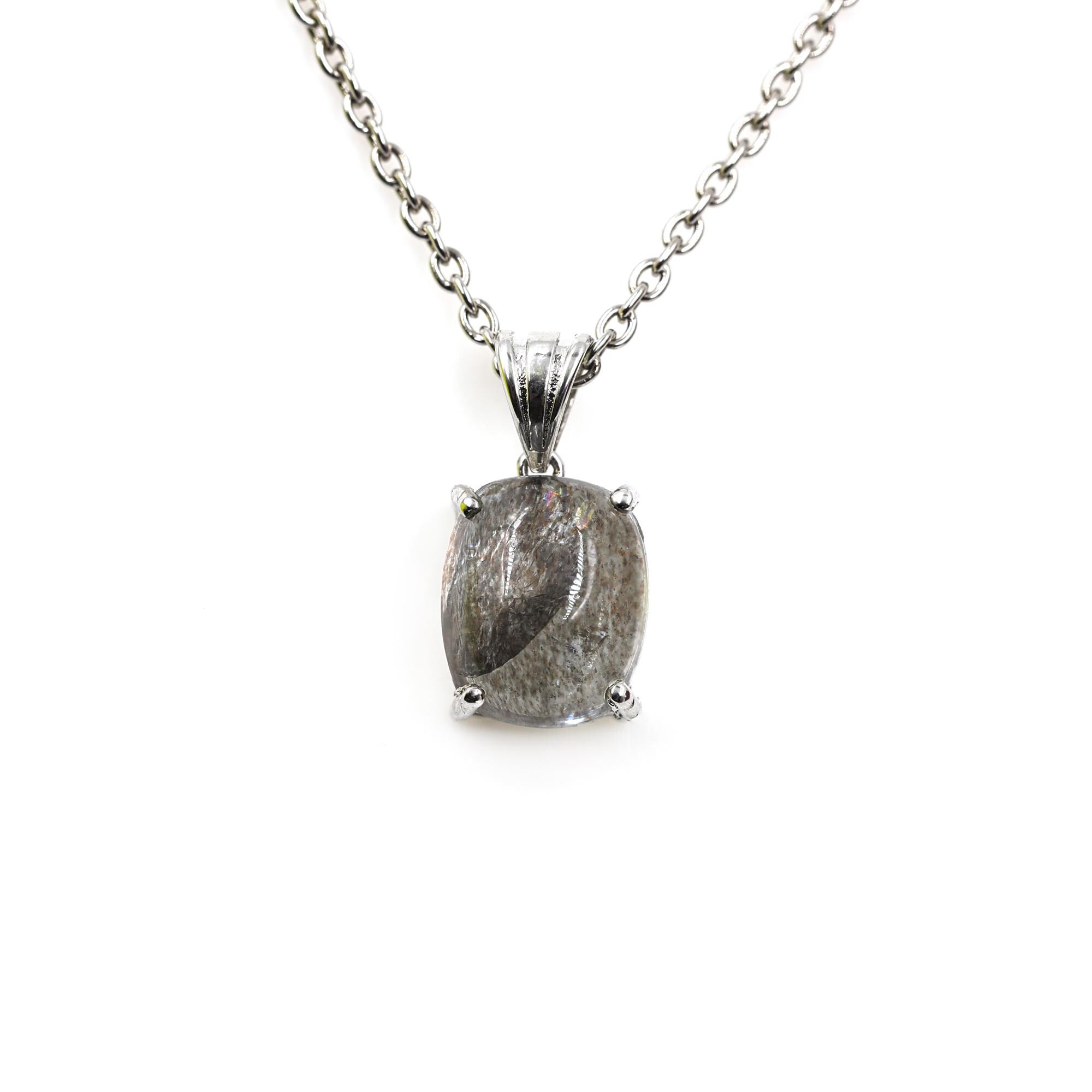 Moss Aqua Sterling Silver Pendant: Boho Chic Jewelry