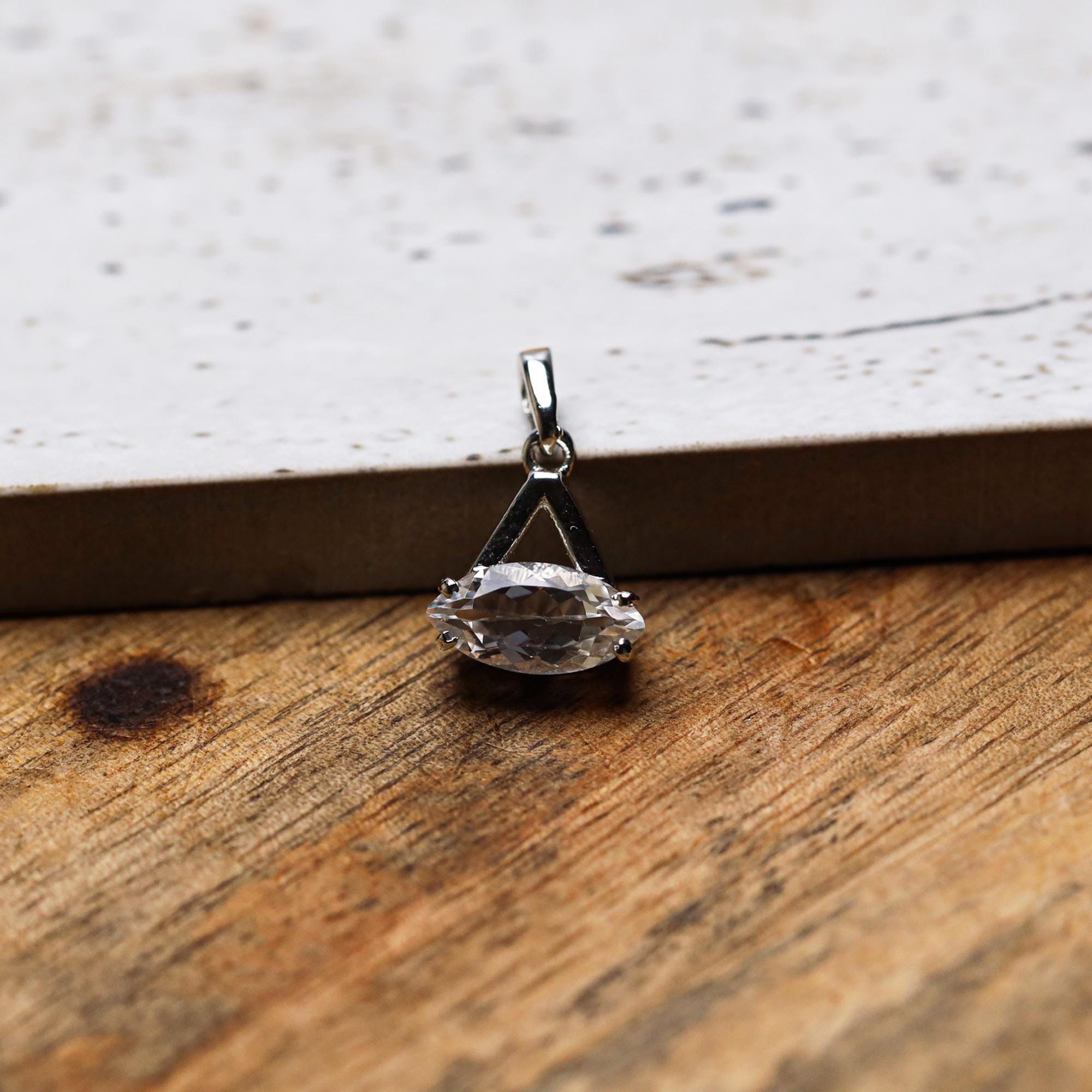 Natural Petalite Pendant Necklace: 925 Sterling Silver Marquise Jewelry