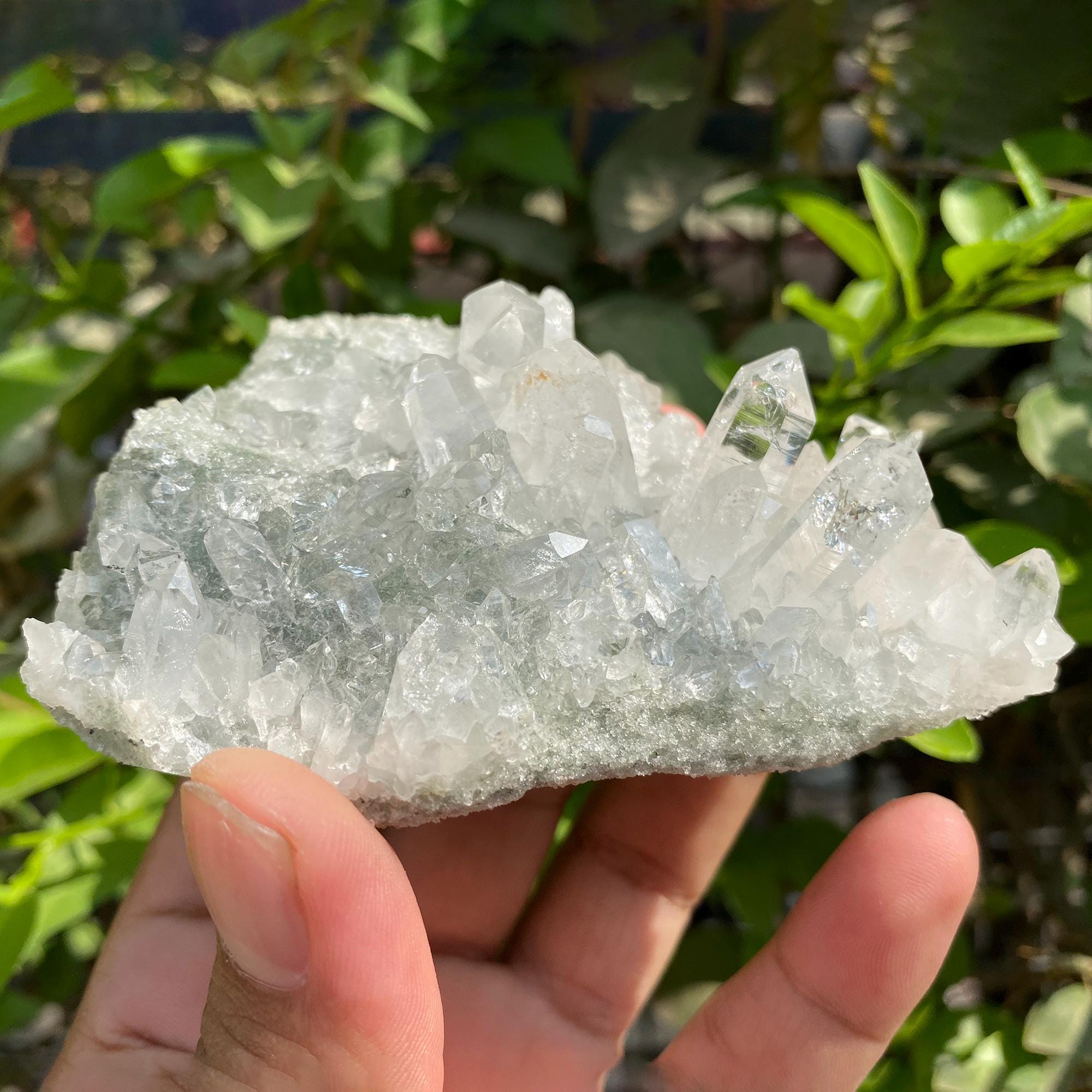 Green Chlorite Quartz Cluster: Natural Healing Crystal 175gm