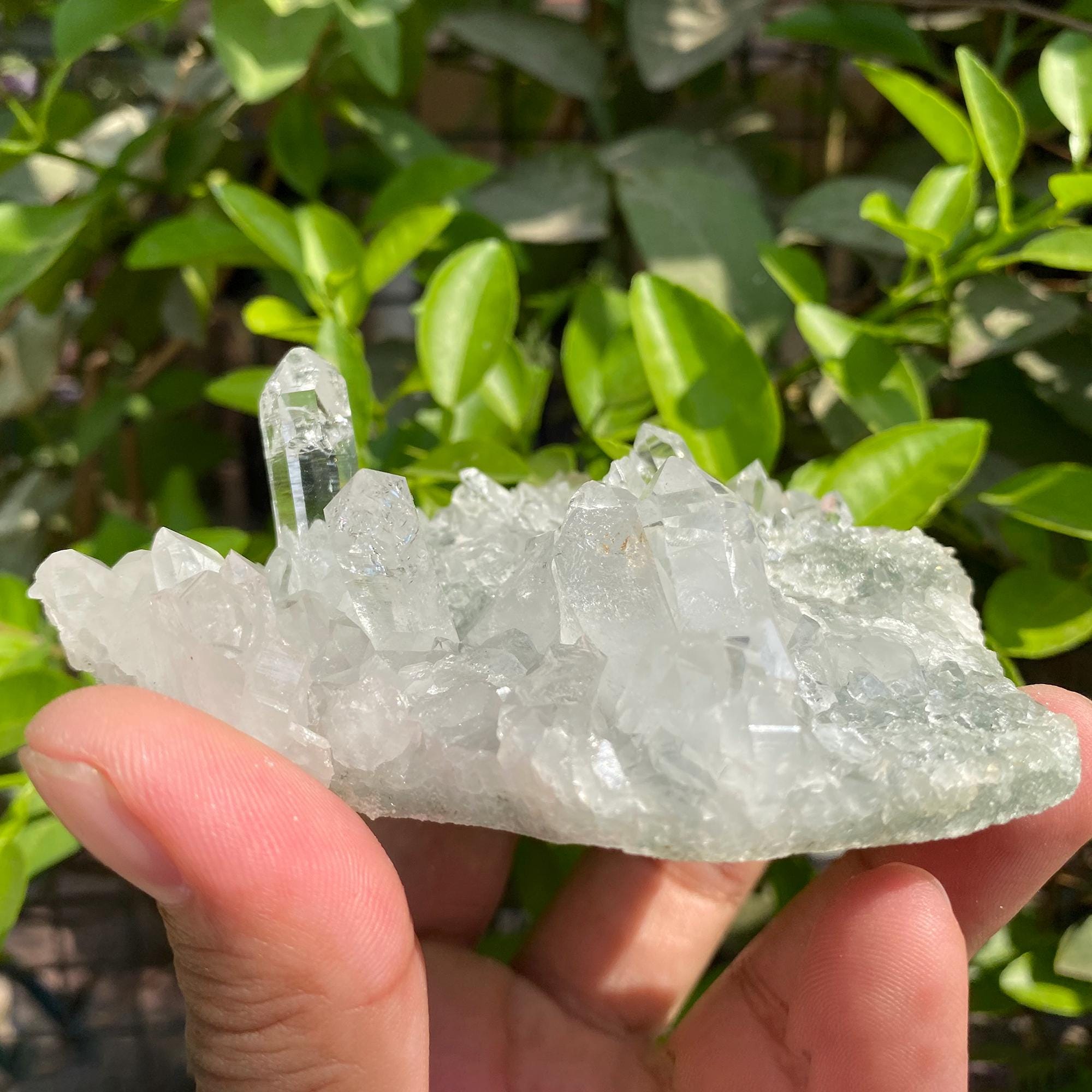 Green Chlorite Quartz Cluster: Natural Healing Crystal 175gm