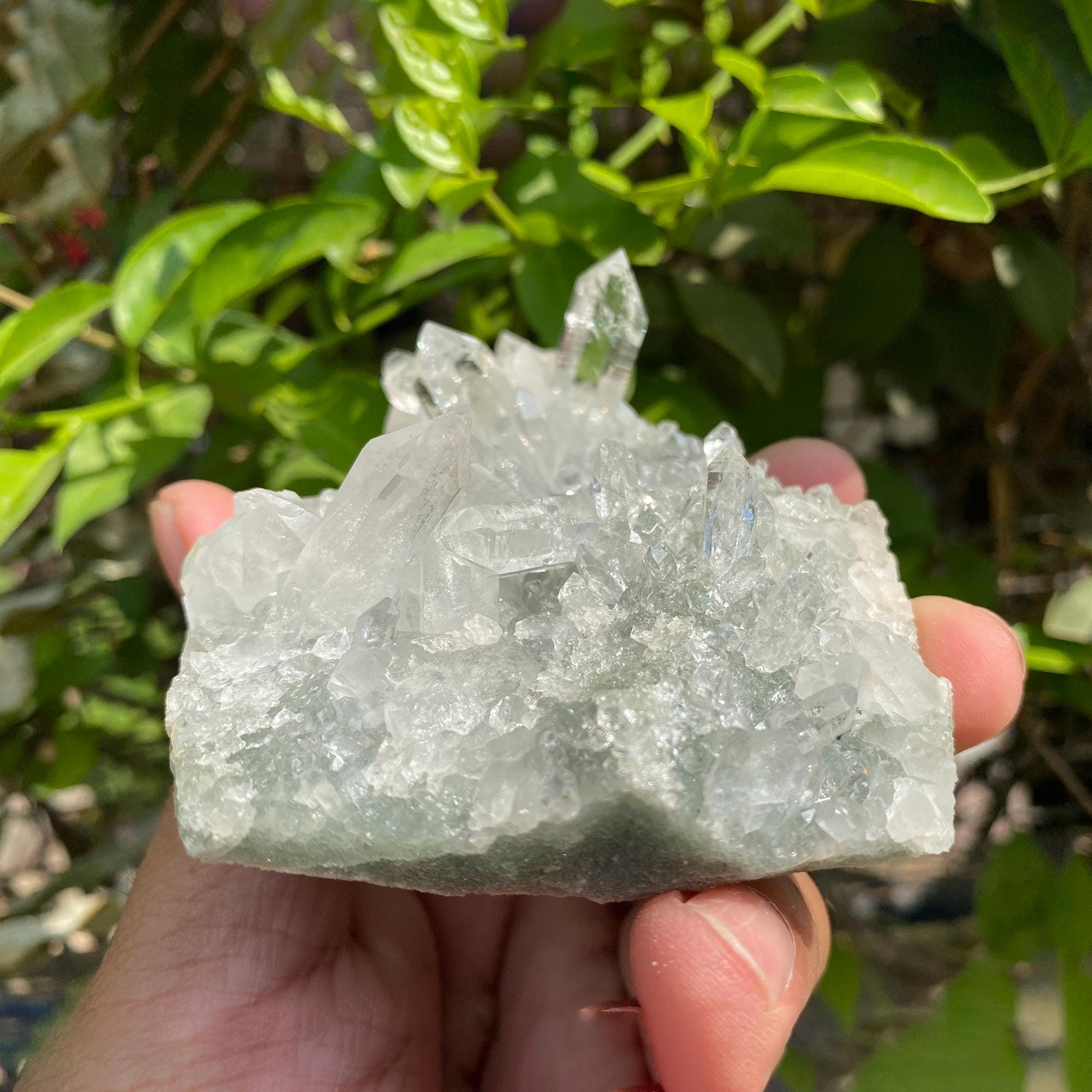 Green Chlorite Quartz Cluster: Natural Healing Crystal 175gm