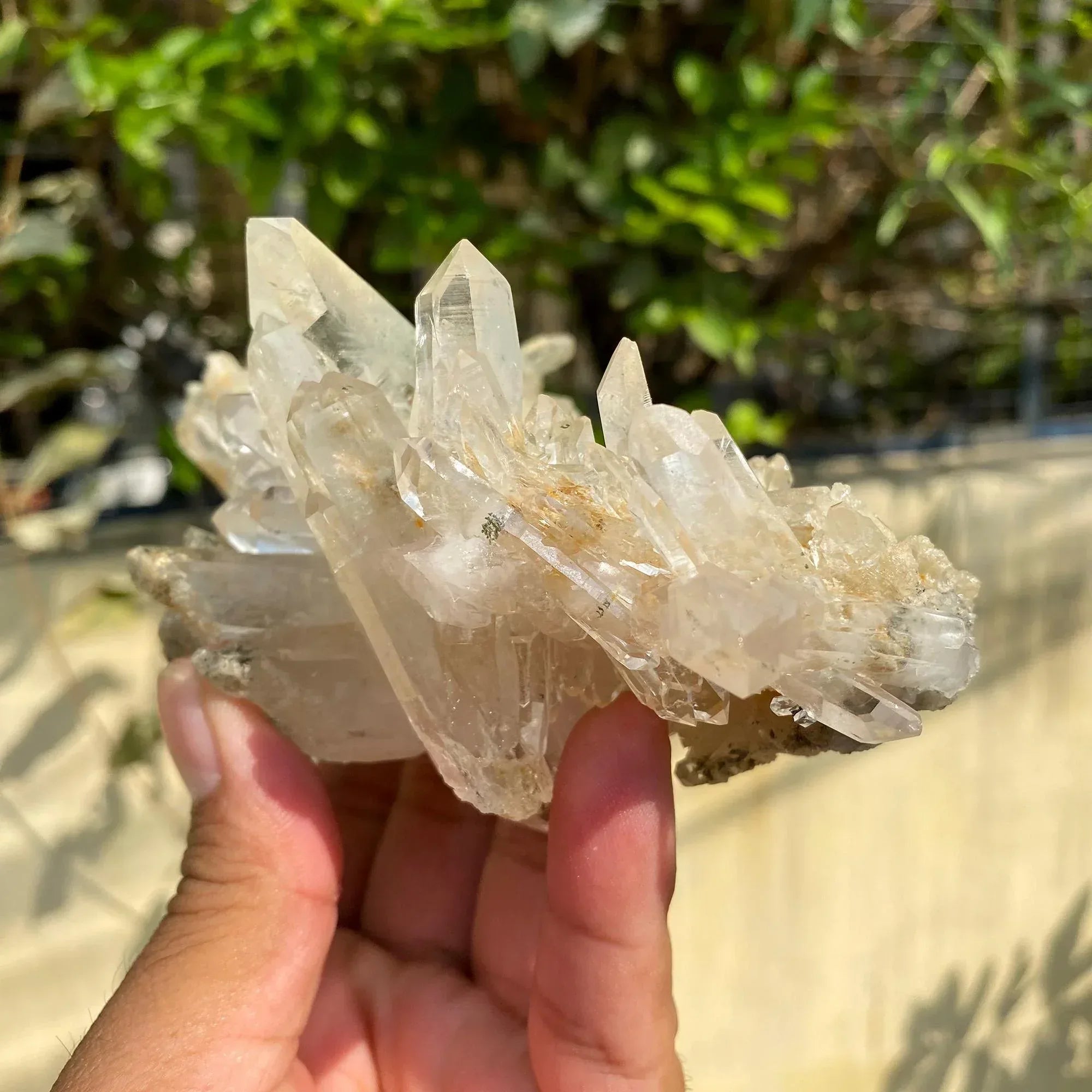 Green Phantom Quartz Crystal Point: Raw Specimen, 585gm Himalayan Quartz