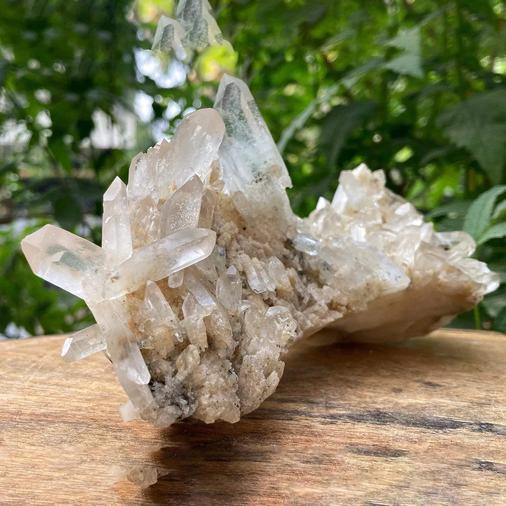 Green Phantom Quartz Crystal Point: Raw Specimen, 585gm Himalayan Quartz