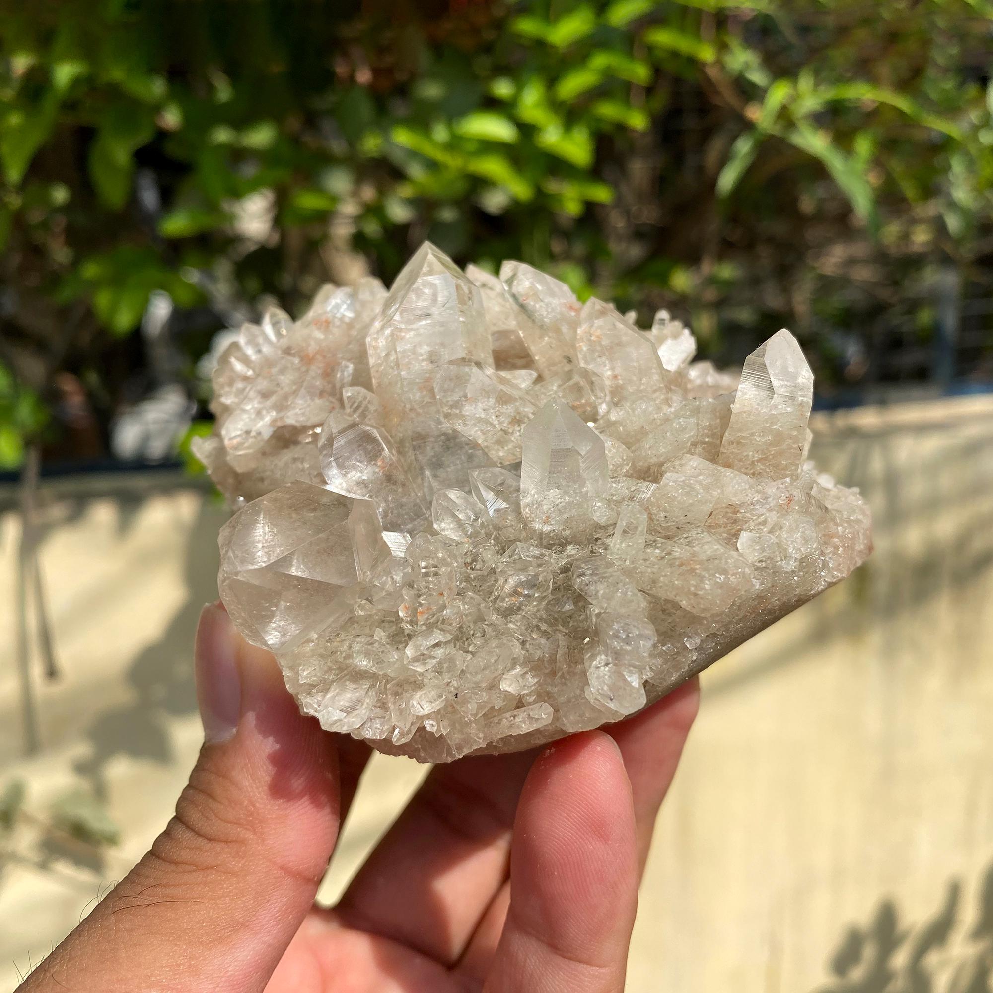 Pink Phantom Quartz Crystal: Rare Growth Inclusions, Heart Chakra Healing Stone 545gm