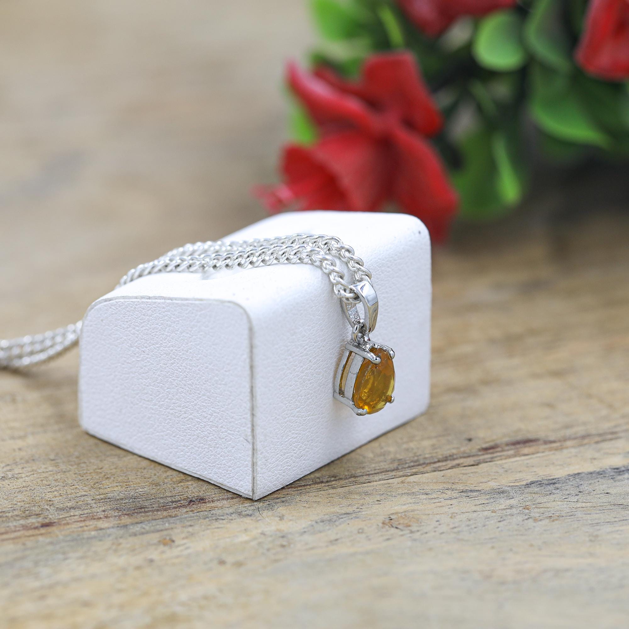 Natural Mexican Opal Pendant: Pear Cut Sterling Silver Jewelry