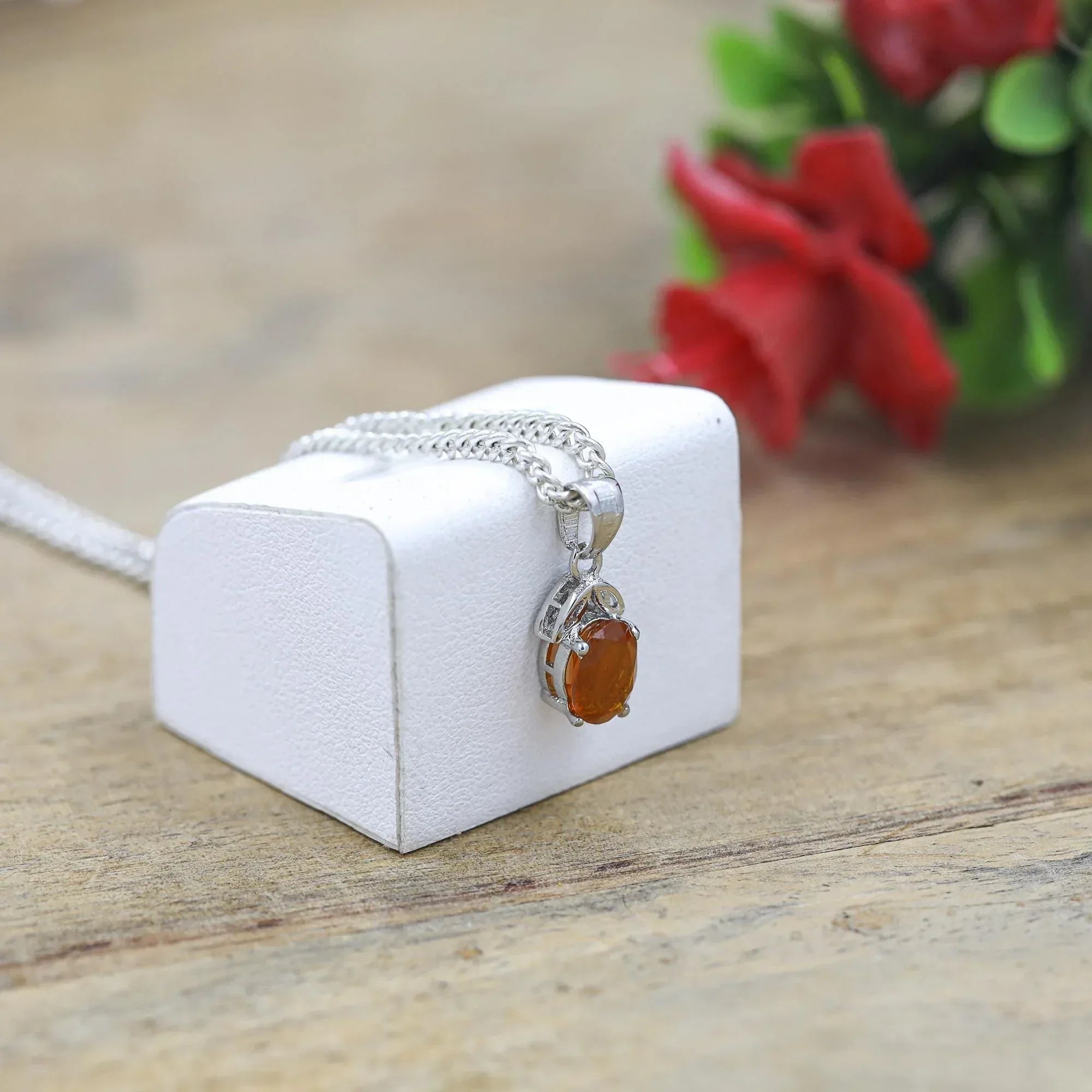 Handmade Sterling Silver Mexican Opal Pendant: Boho Gemstone Necklace