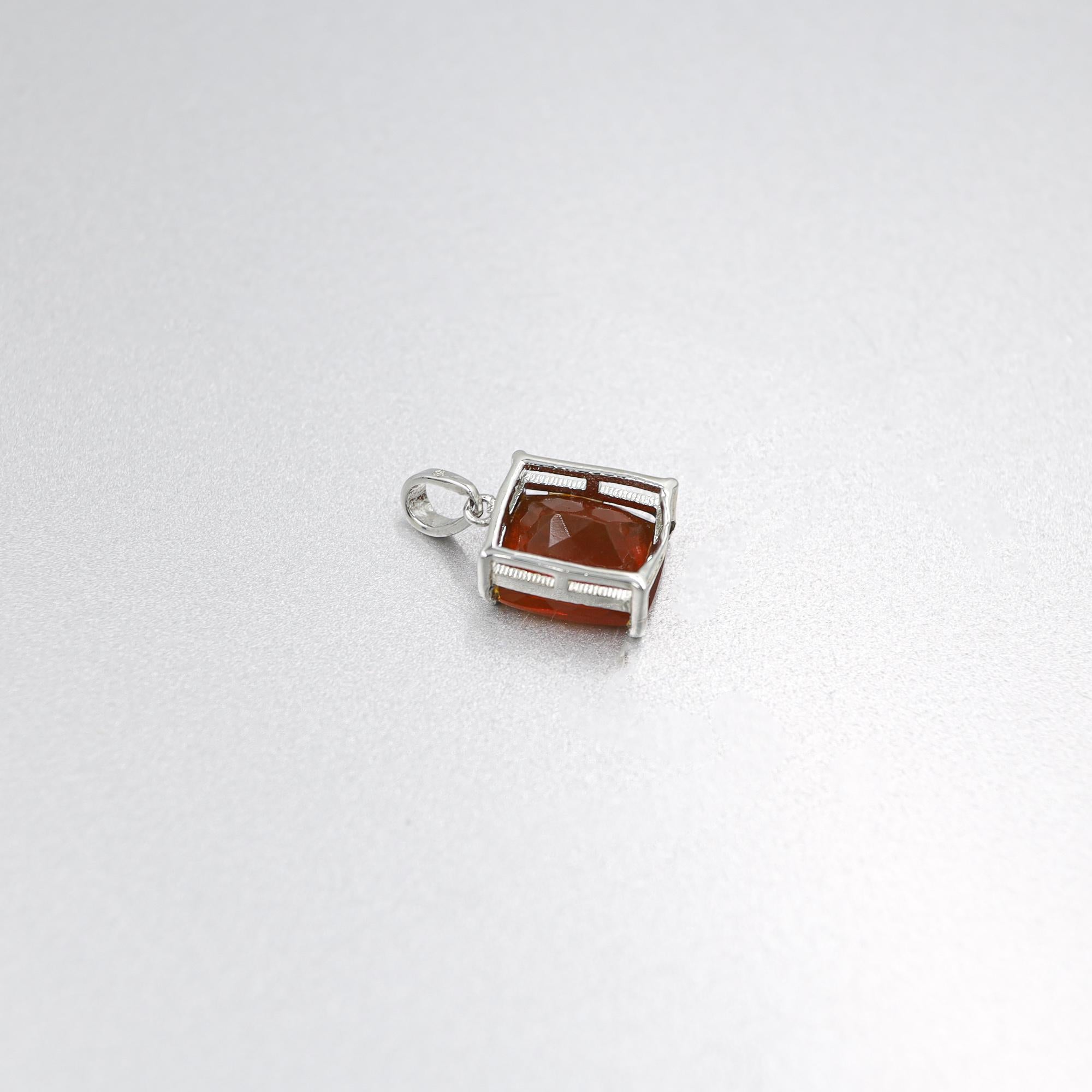 Natural Mexican Fire Opal Pendant: 925 Sterling Silver Healing Crystal