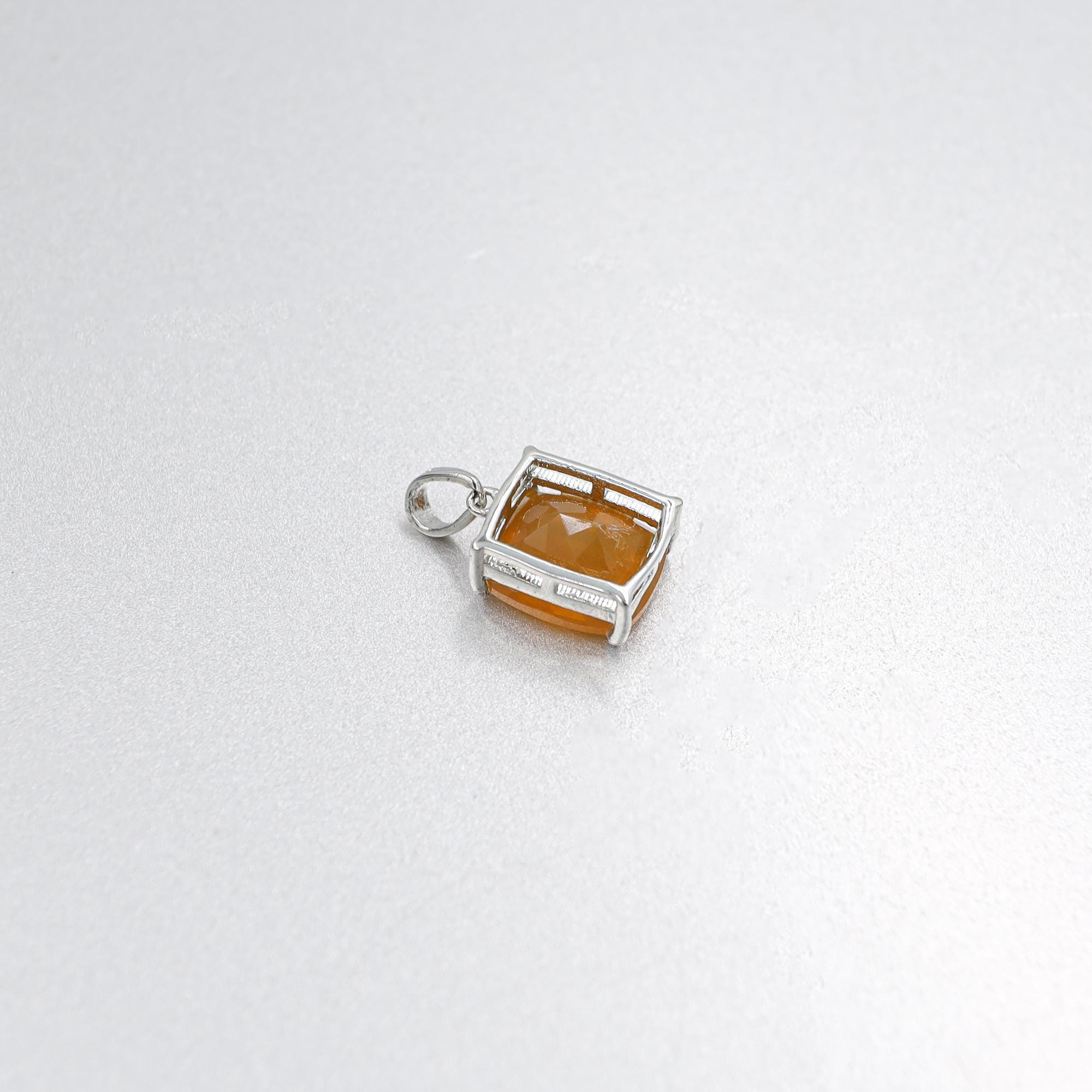 Natural Mexican Fire Opal Pendant: Sterling Silver Gemstone Jewelry