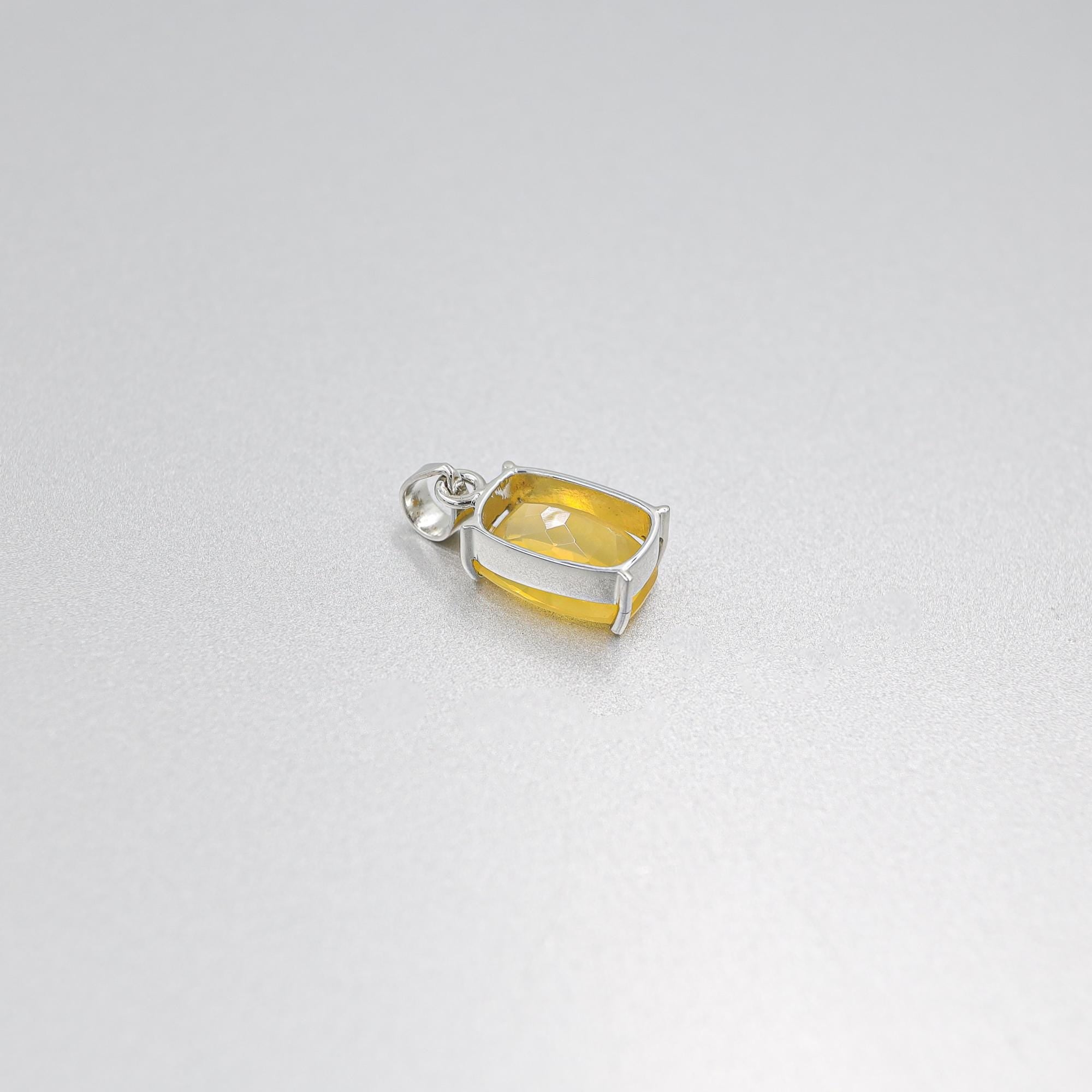 Natural Mexican Opal Pendant: Cushion Cut Sterling Silver Jewelry