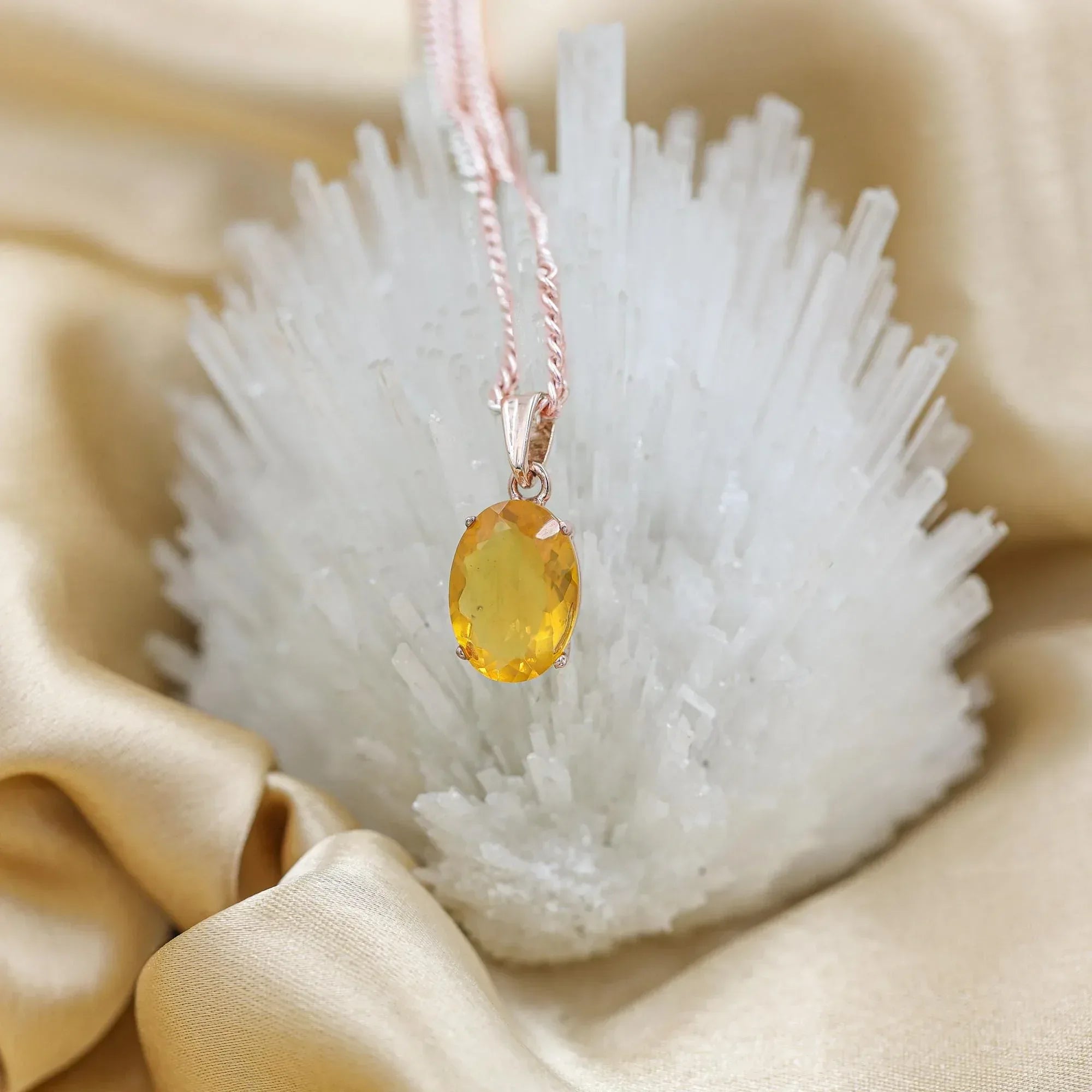 Dainty Mexican Opal Pendant: 925 Silver Rose Gold, October Birthstone