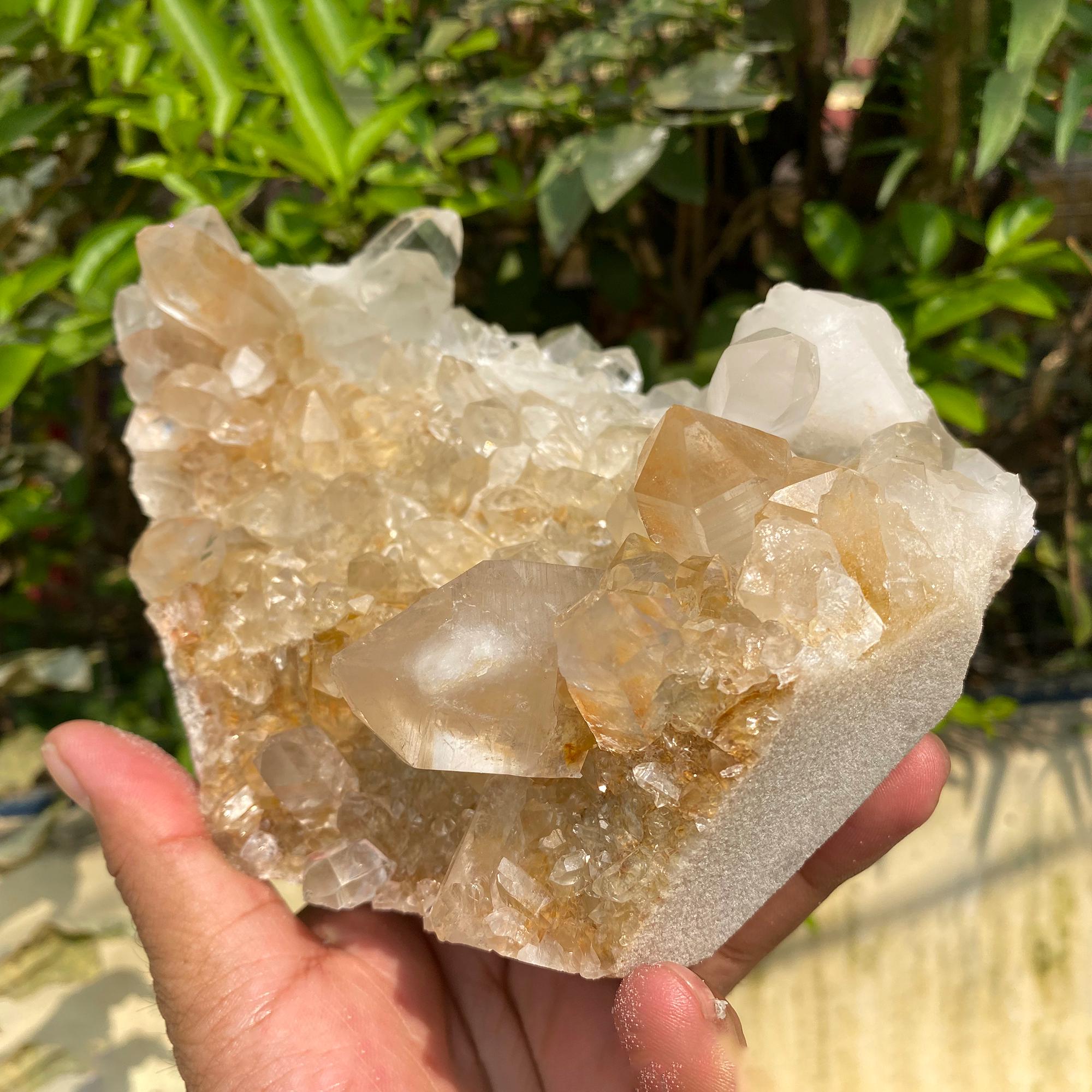 Yellow Samadhi Quartz Crystal, Golden Healer Mineral Specimen, Home Decor