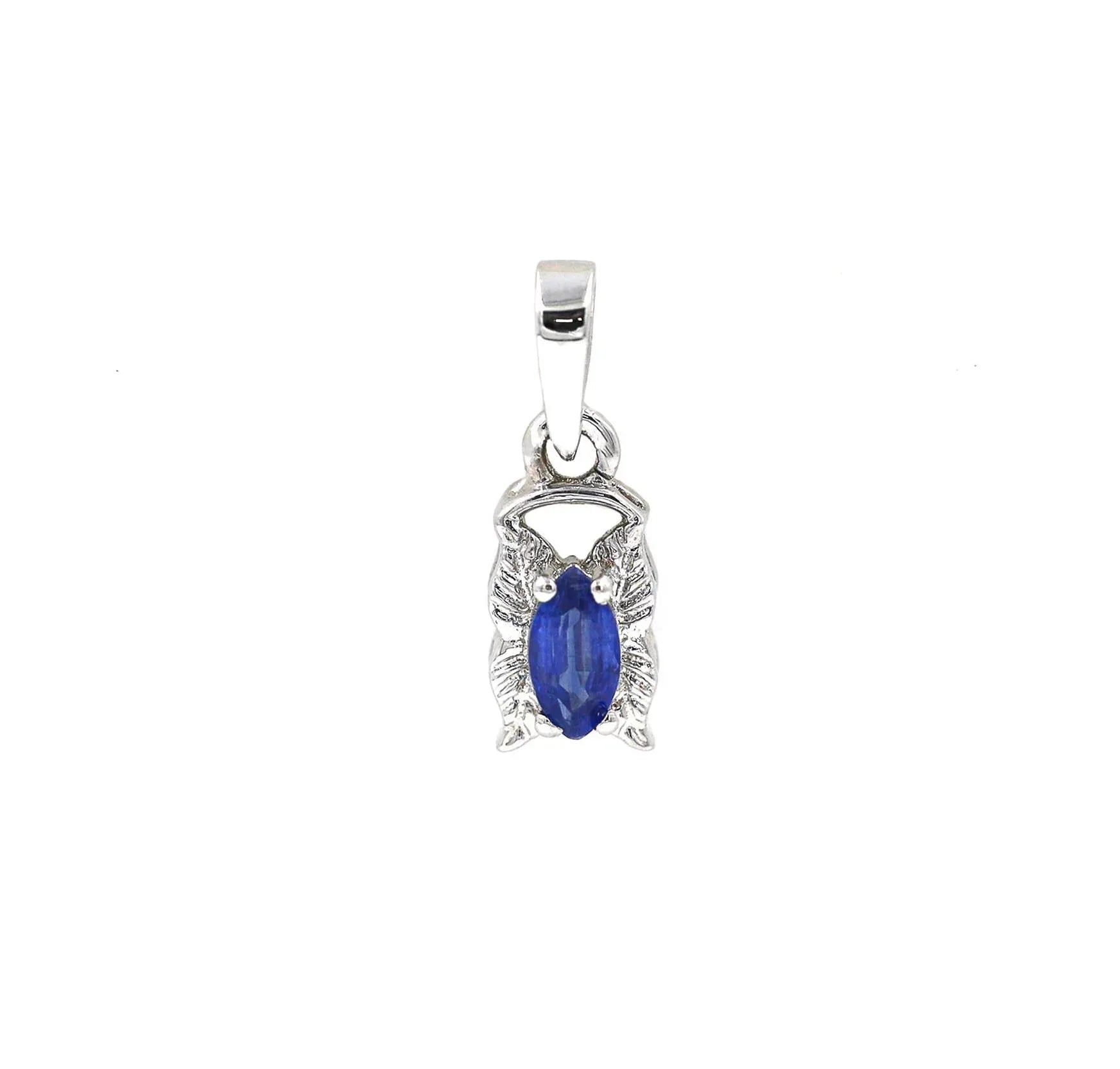 925 Silver Indigo Kyanite Pendant: Marquise September Birthstone