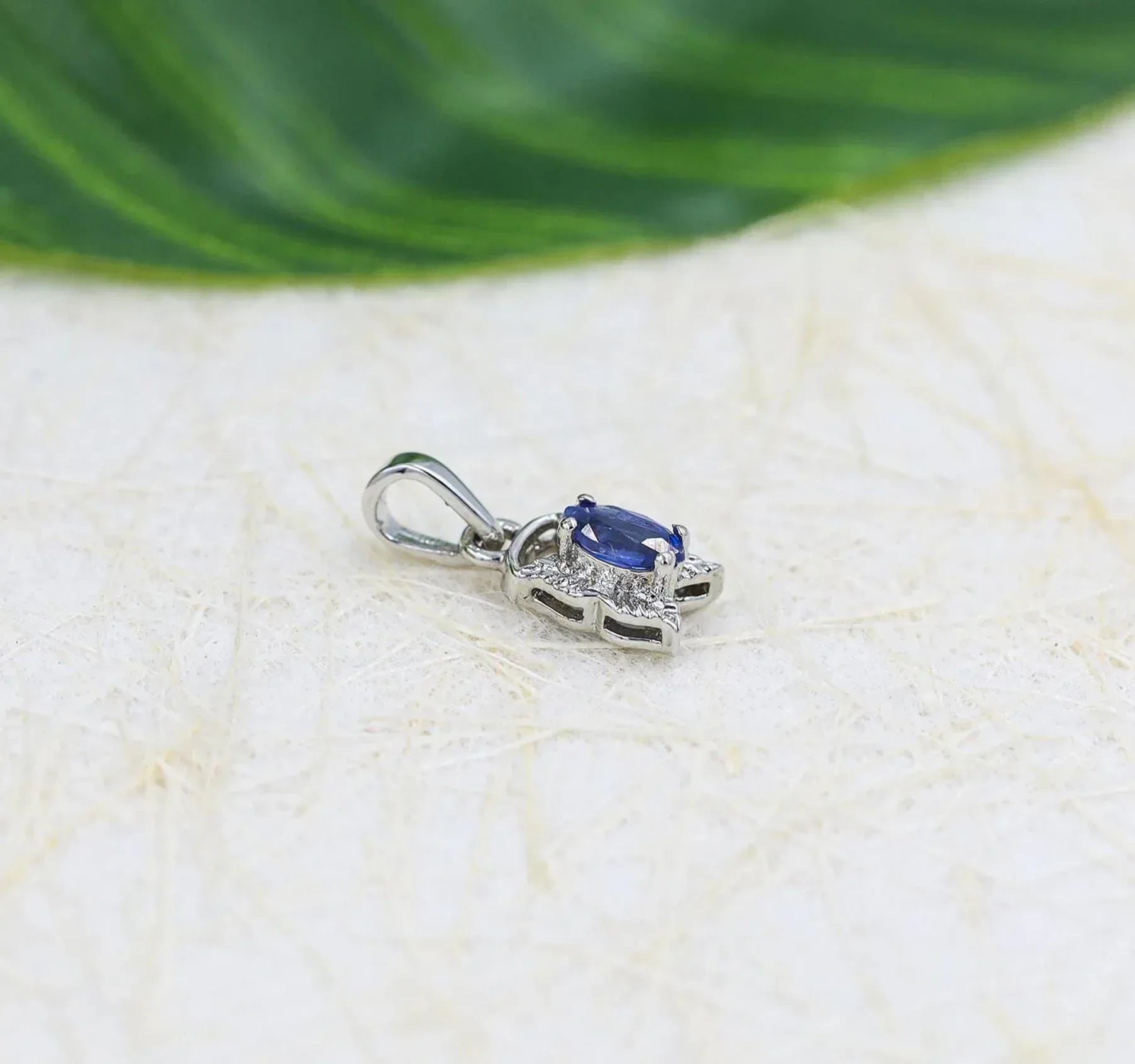 925 Silver Indigo Kyanite Pendant: Marquise September Birthstone