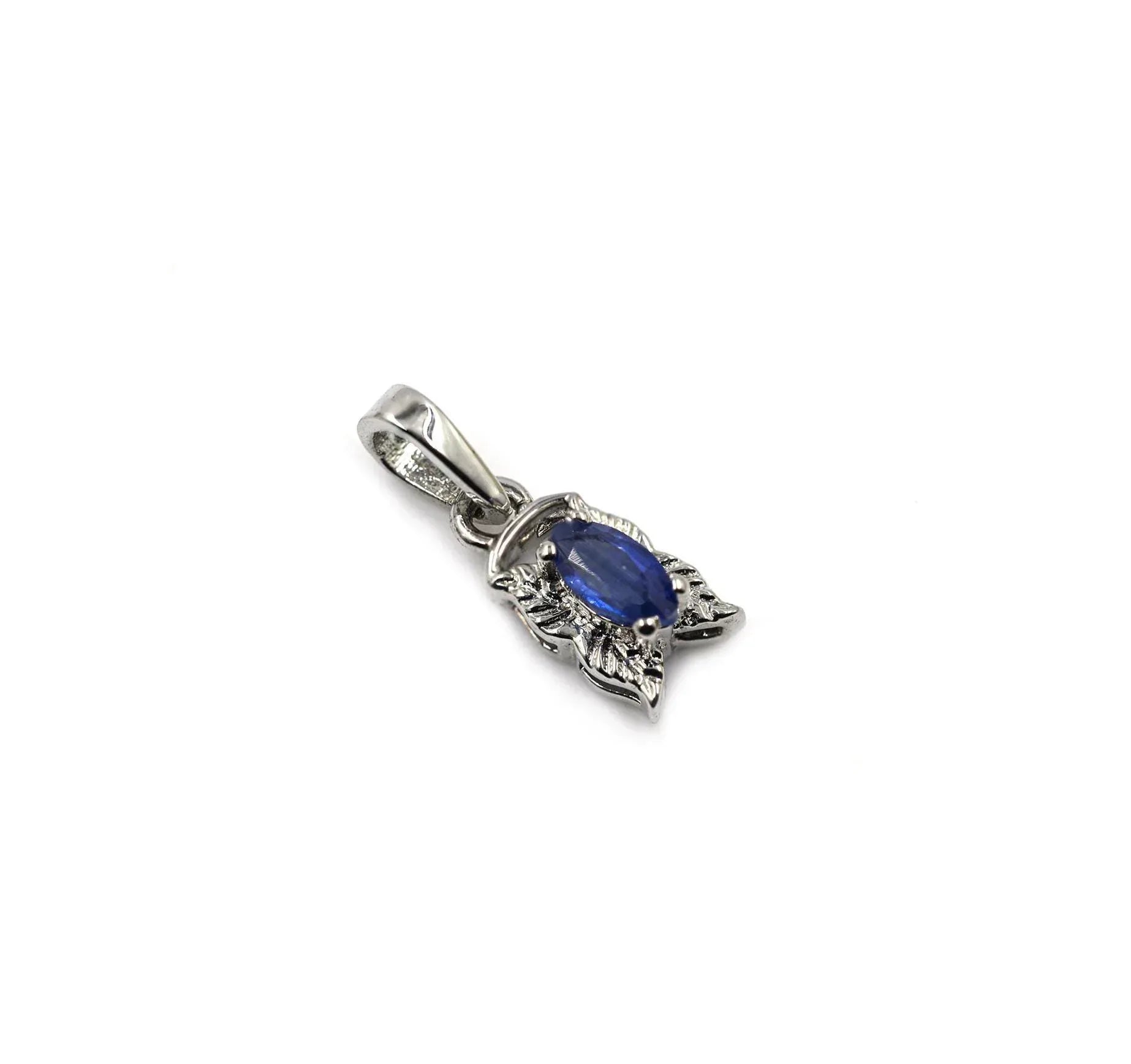 925 Silver Indigo Kyanite Pendant: Marquise September Birthstone