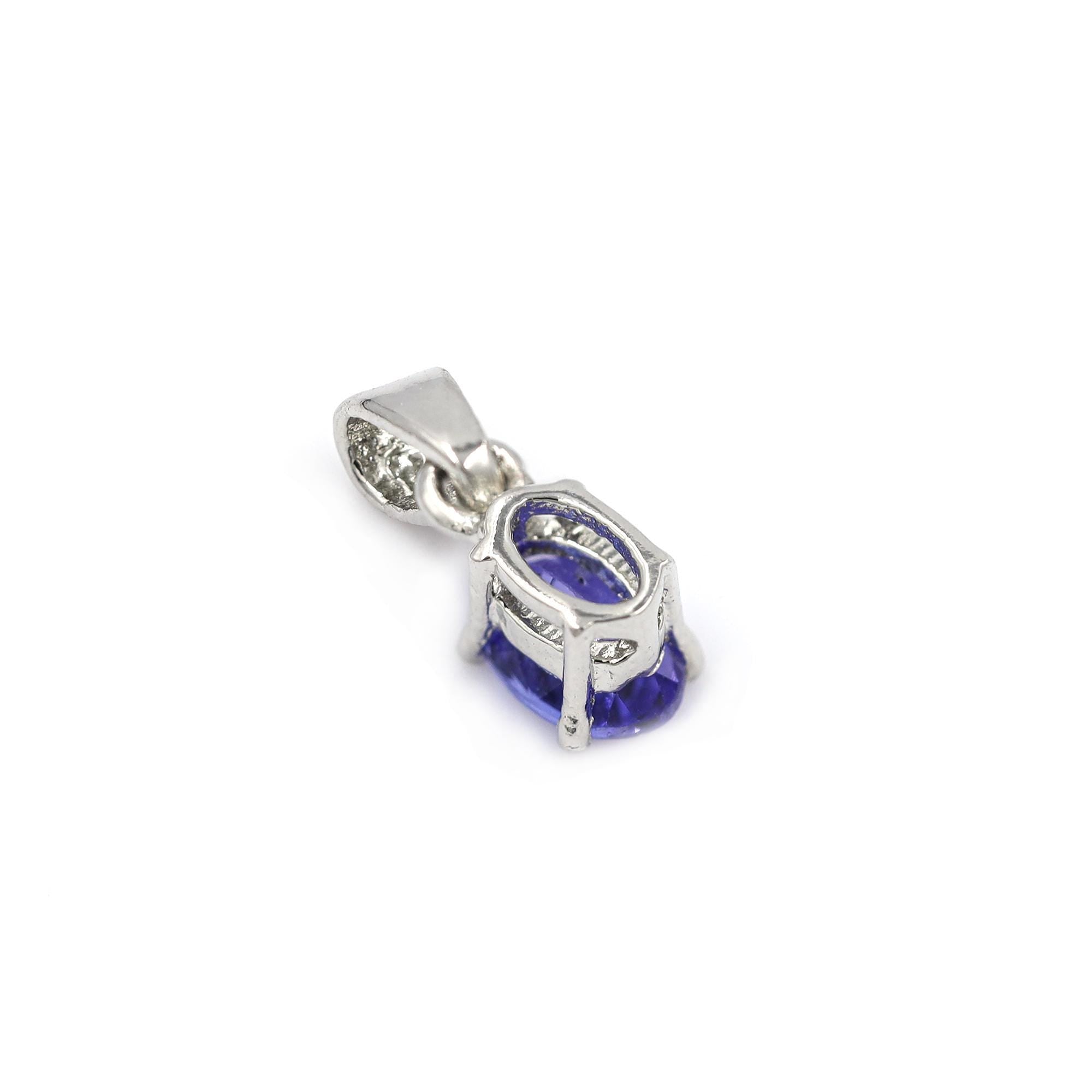 Faceted Tanzanite Sterling Silver Necklace: Vintage Style, December Birthstone