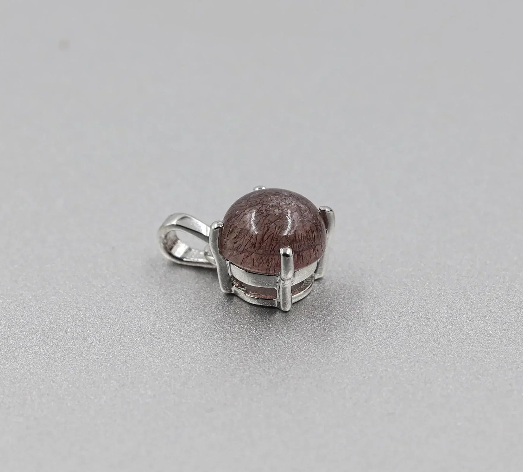 9mm Super Seven Amethyst Pendant: Cacoxenite Sterling Silver Melody Stone