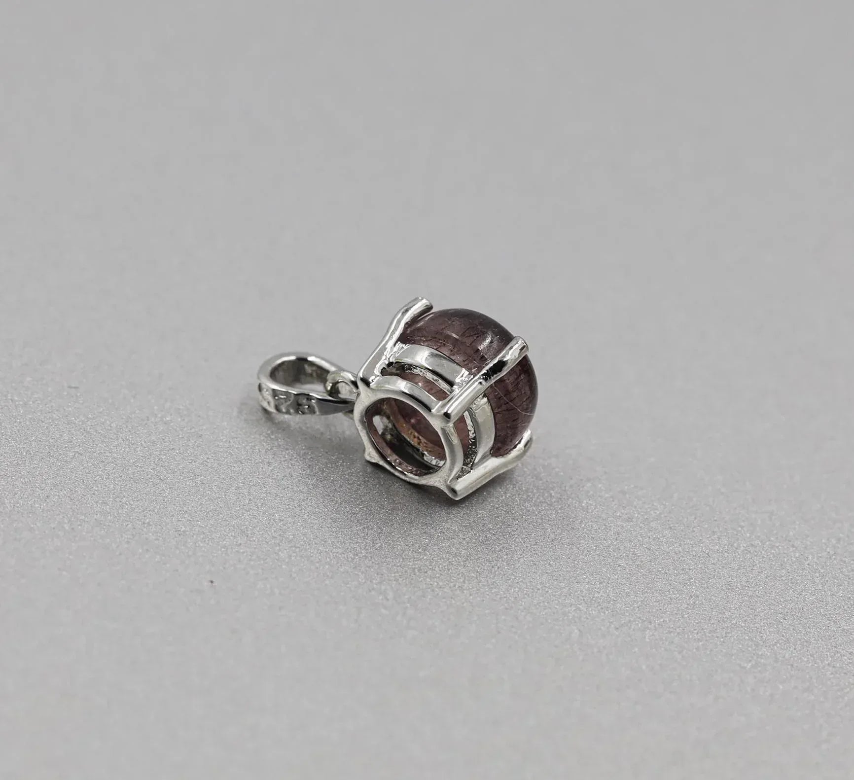 9mm Super Seven Amethyst Pendant: Cacoxenite Sterling Silver Melody Stone