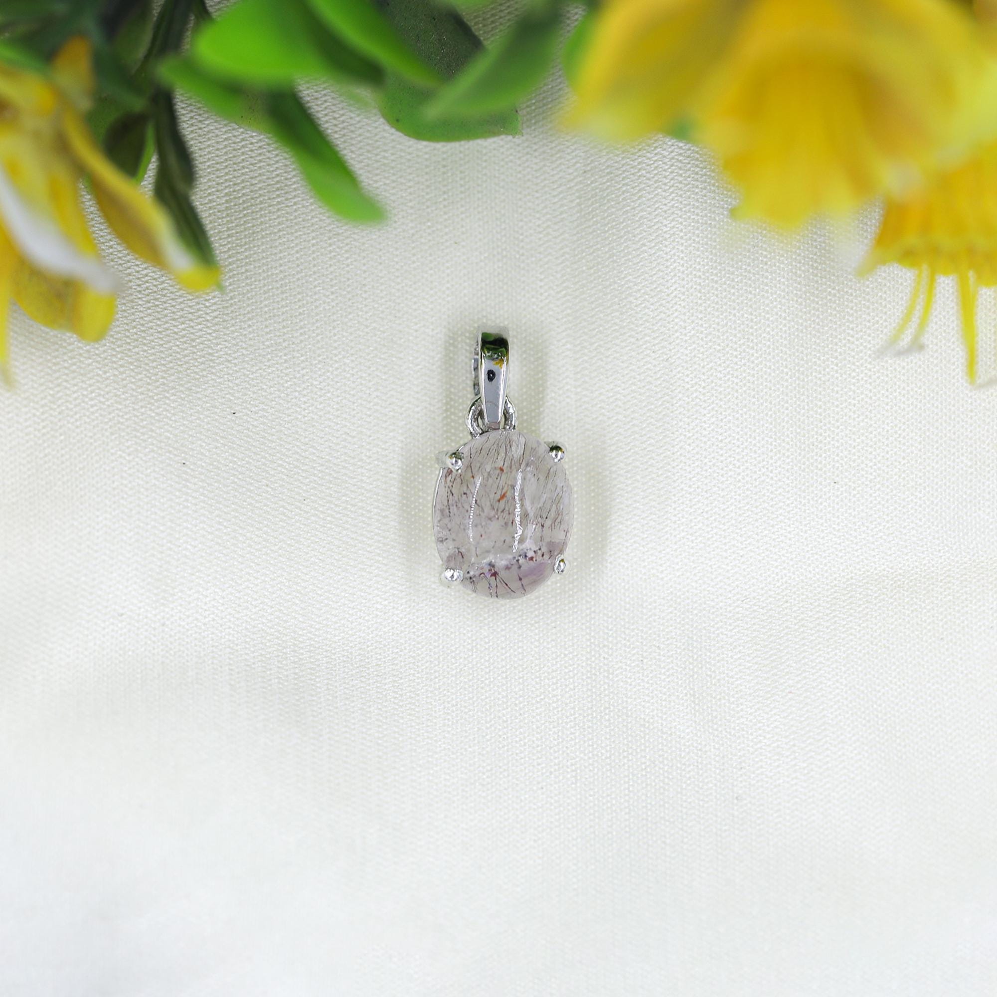 Super Seven Crystal Pendant Necklace: Sterling Silver Gemstone Jewelry