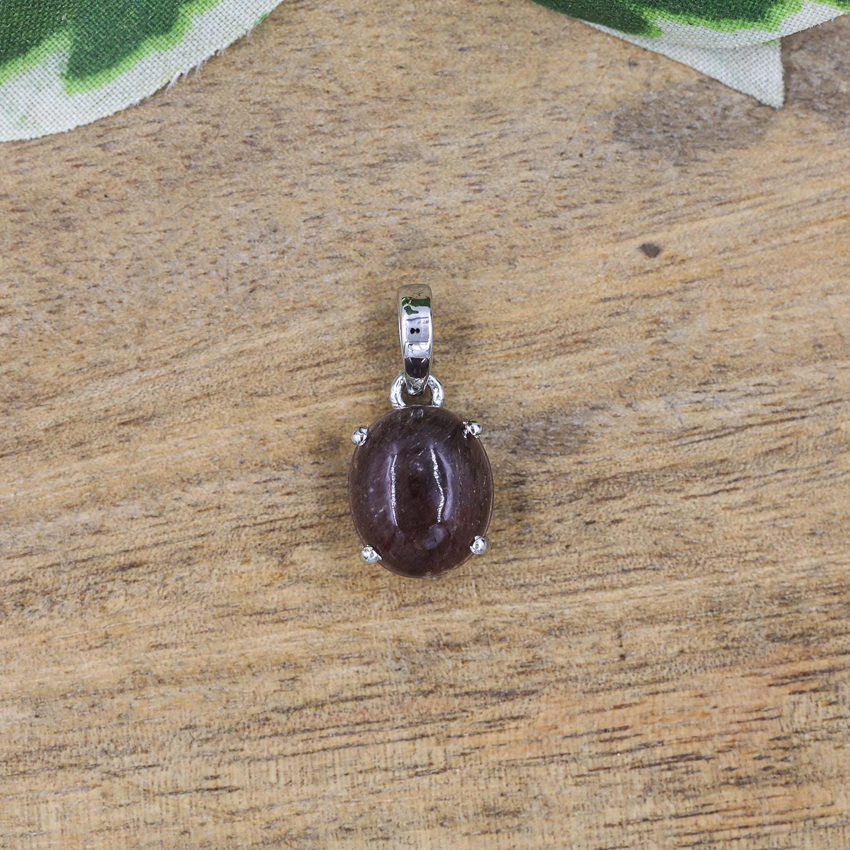 Sterling Silver Super Seven Pendant: Natural Cacoxenite Amethyst Cabochon