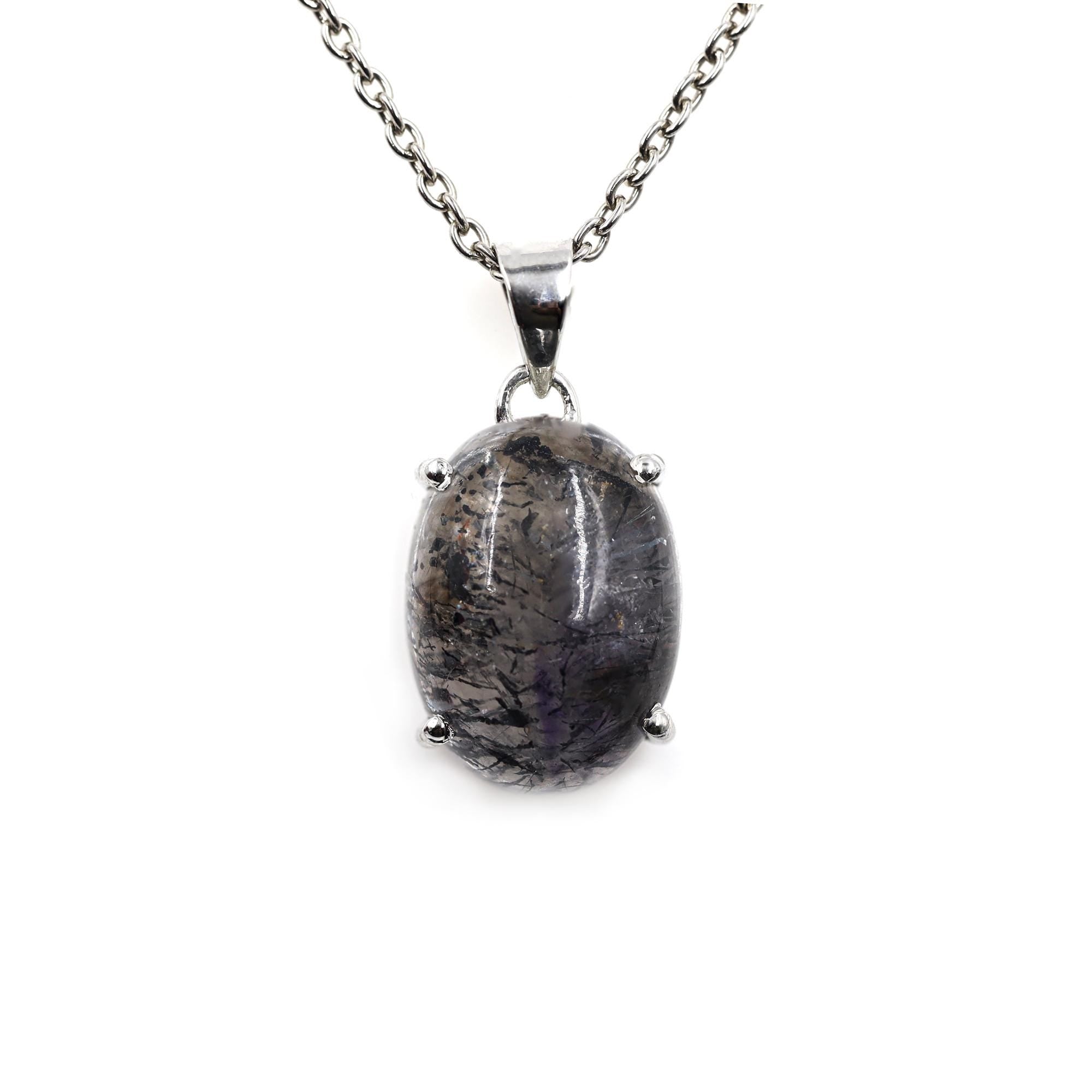 Super Seven Amethyst Pendant: 925 Sterling Silver Gemstone Necklace