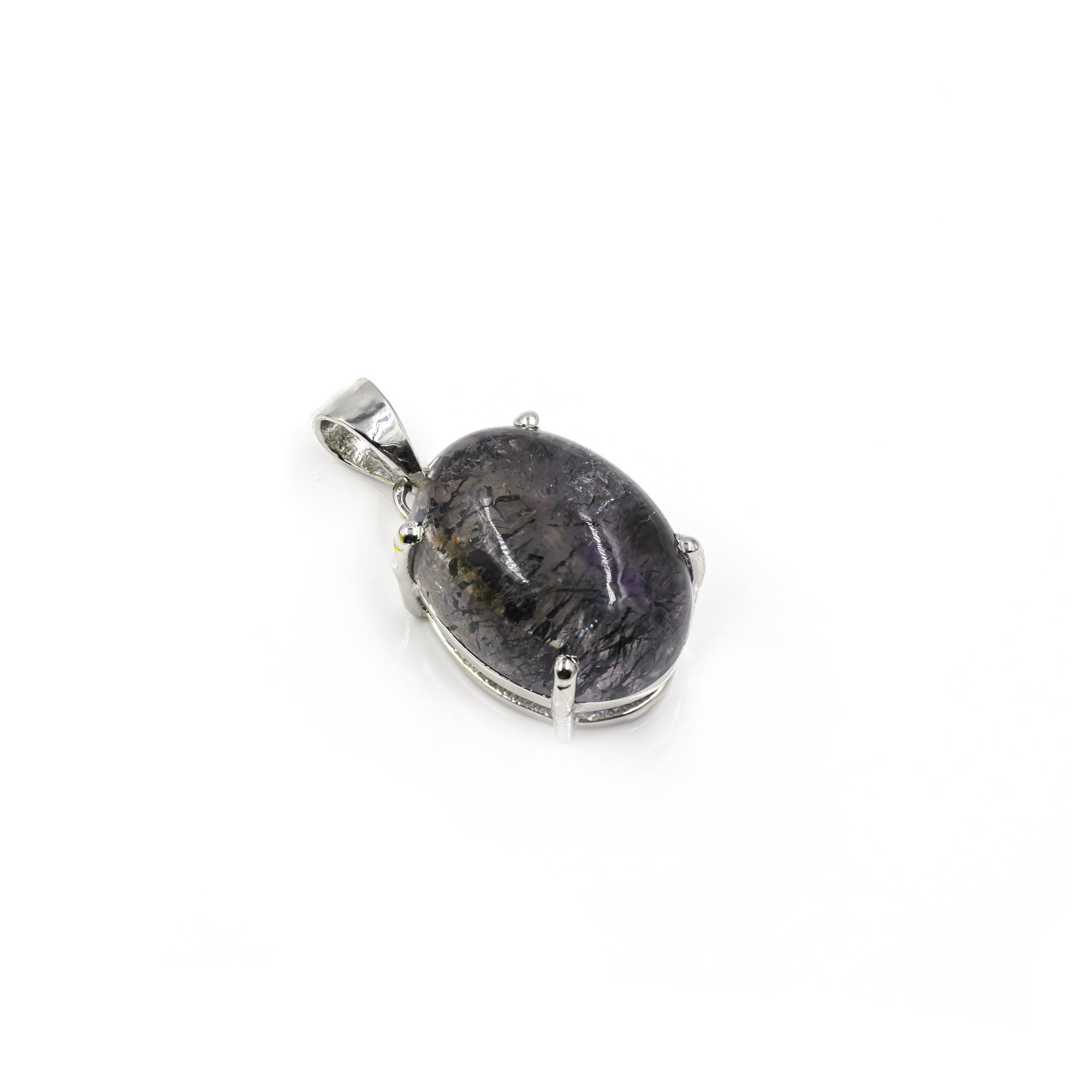 Super Seven Amethyst Pendant: 925 Sterling Silver Gemstone Necklace