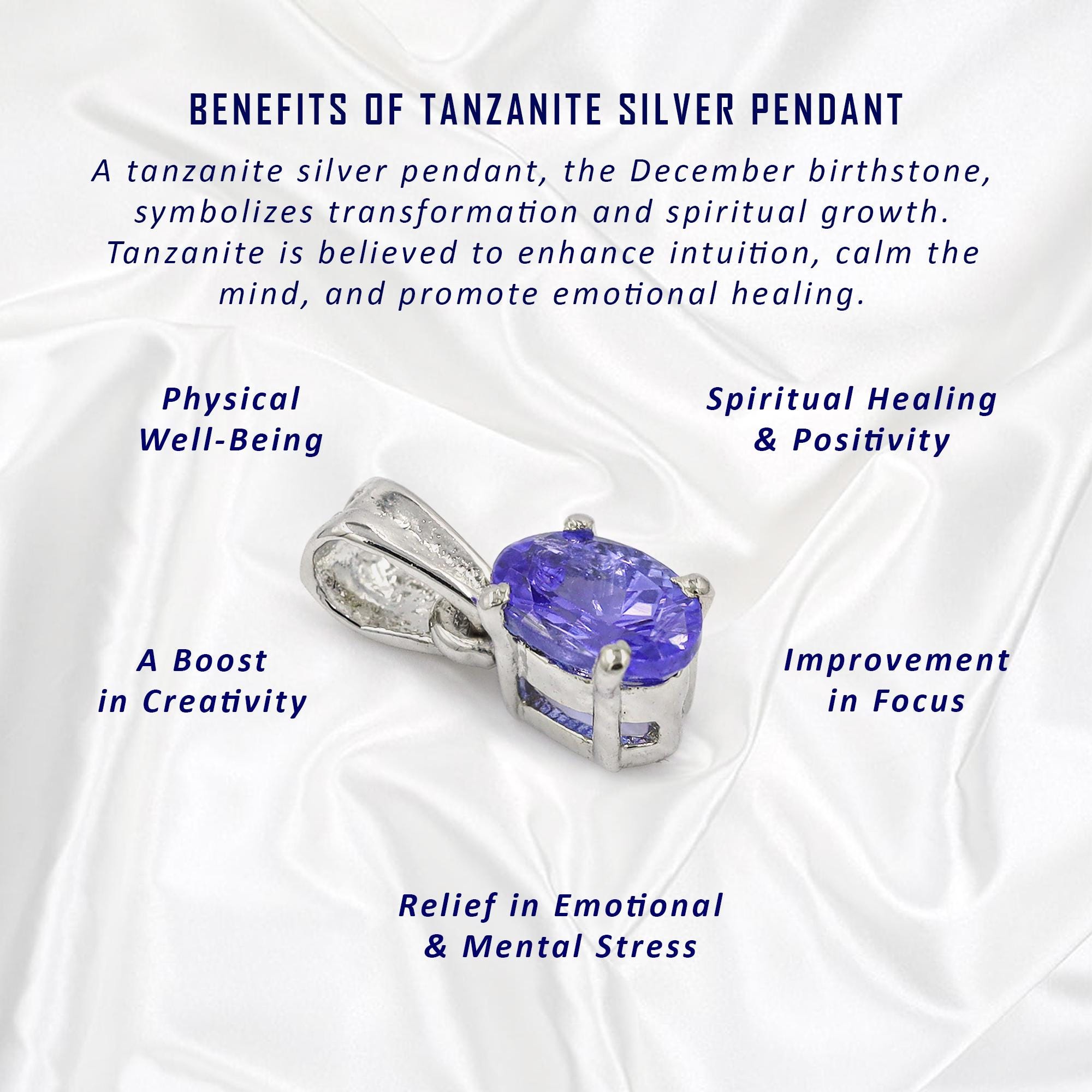 Faceted Tanzanite Sterling Silver Necklace: Vintage Style, December Birthstone