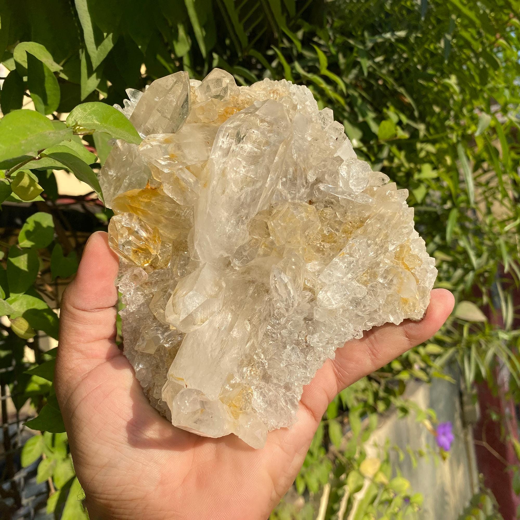 700gm Samadhi Quartz Crystal: Natural Clear Pointed Pencil Rough