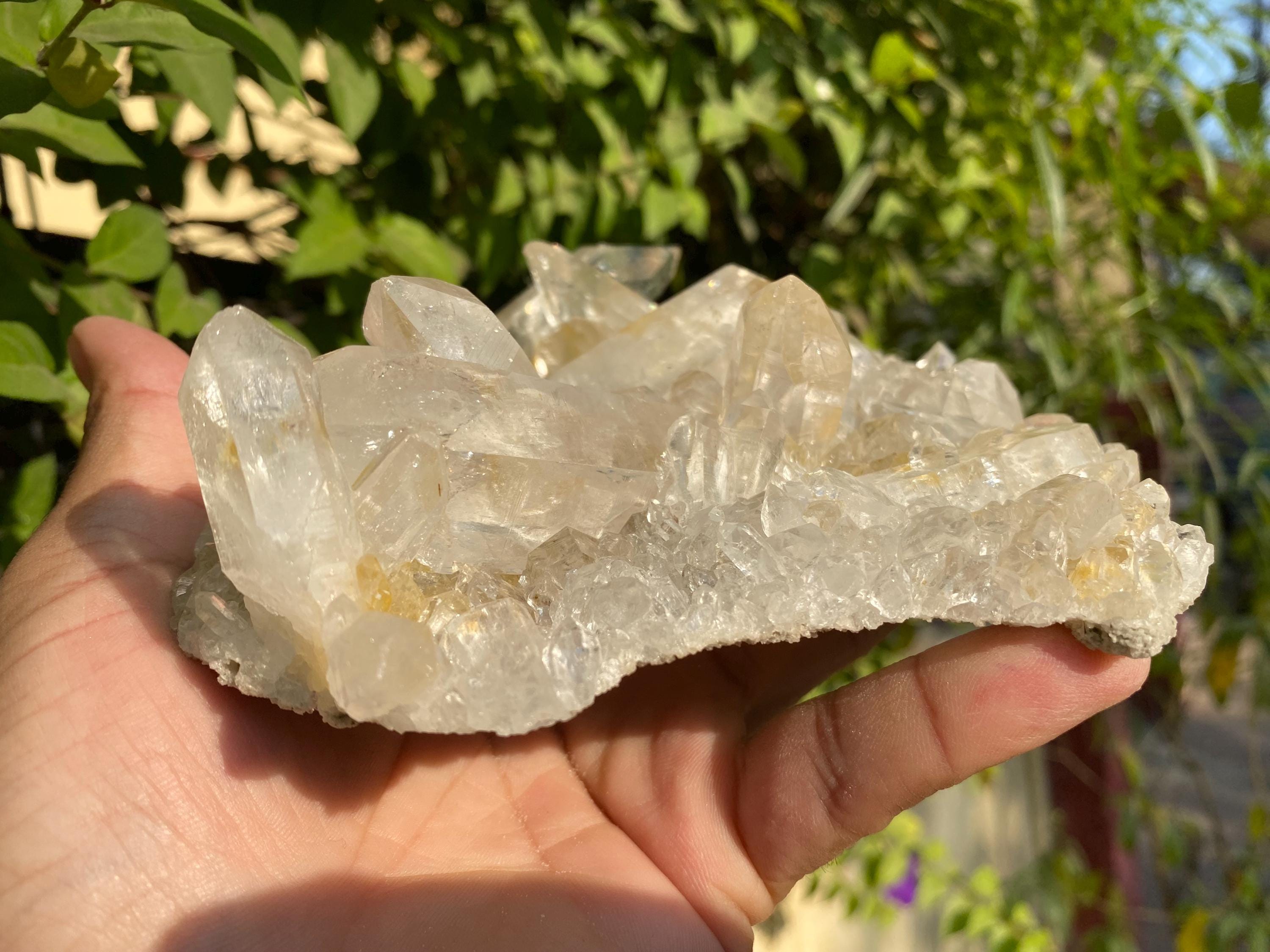 700gm Samadhi Quartz Crystal: Natural Clear Pointed Pencil Rough