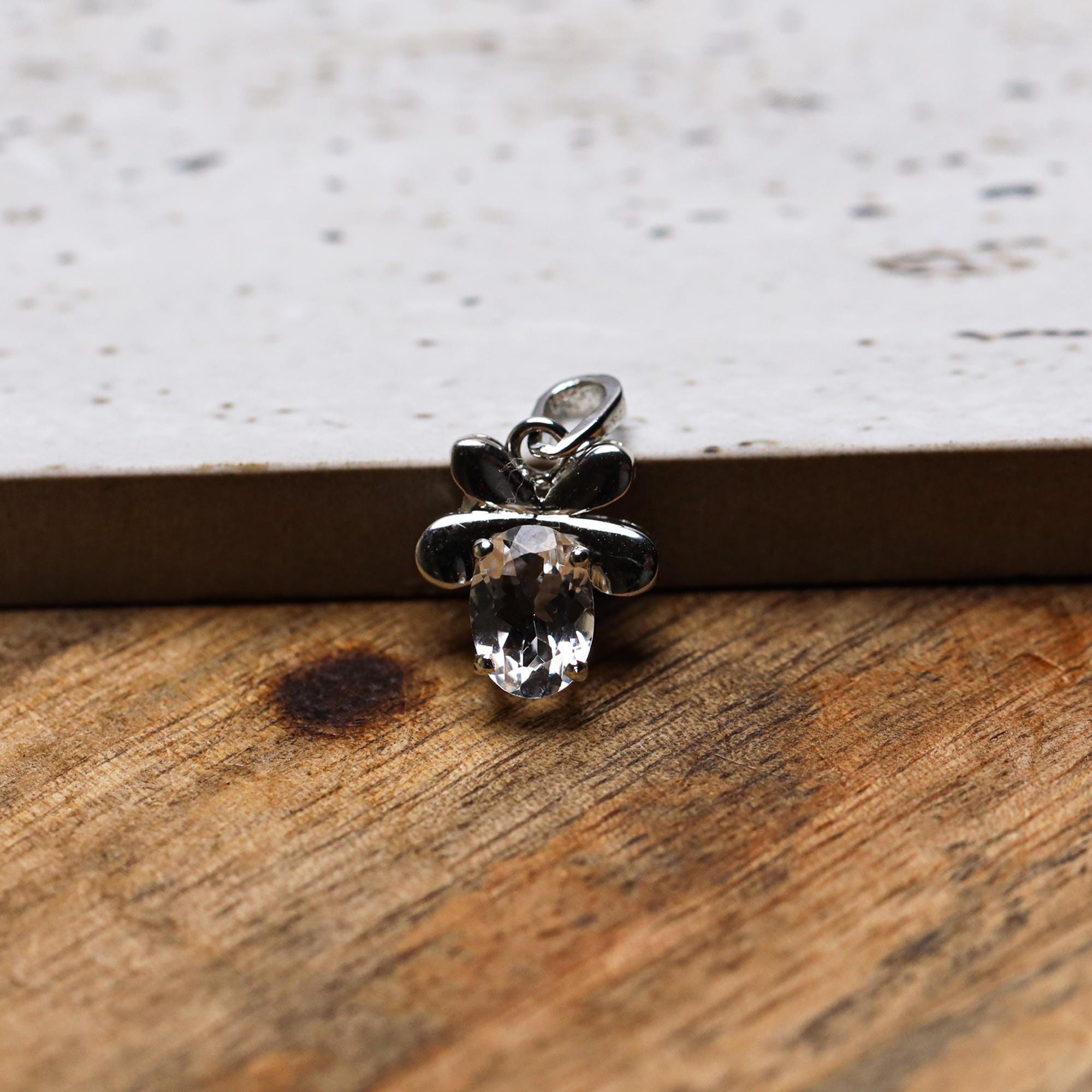 Handmade Petalite Pendant Necklace: 925 Sterling Silver, Dainty Minimalist Jewelry