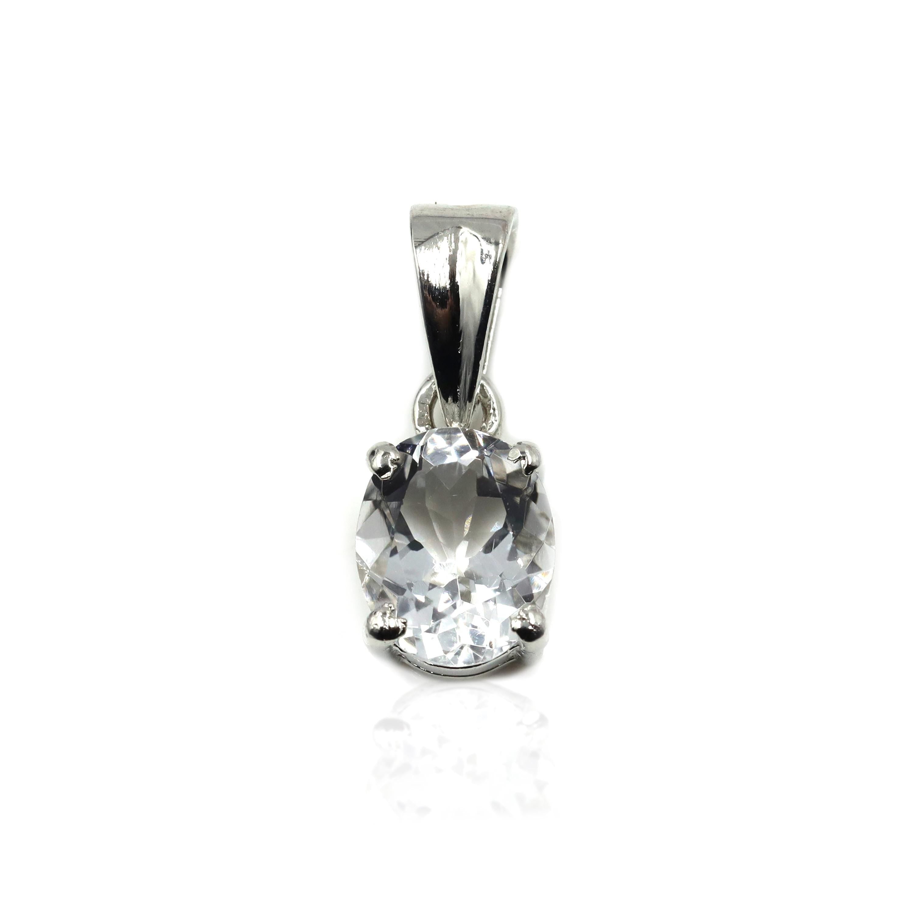 AAA Petalite 925 Sterling Silver Pendant - 7x9mm Oval Gemstone