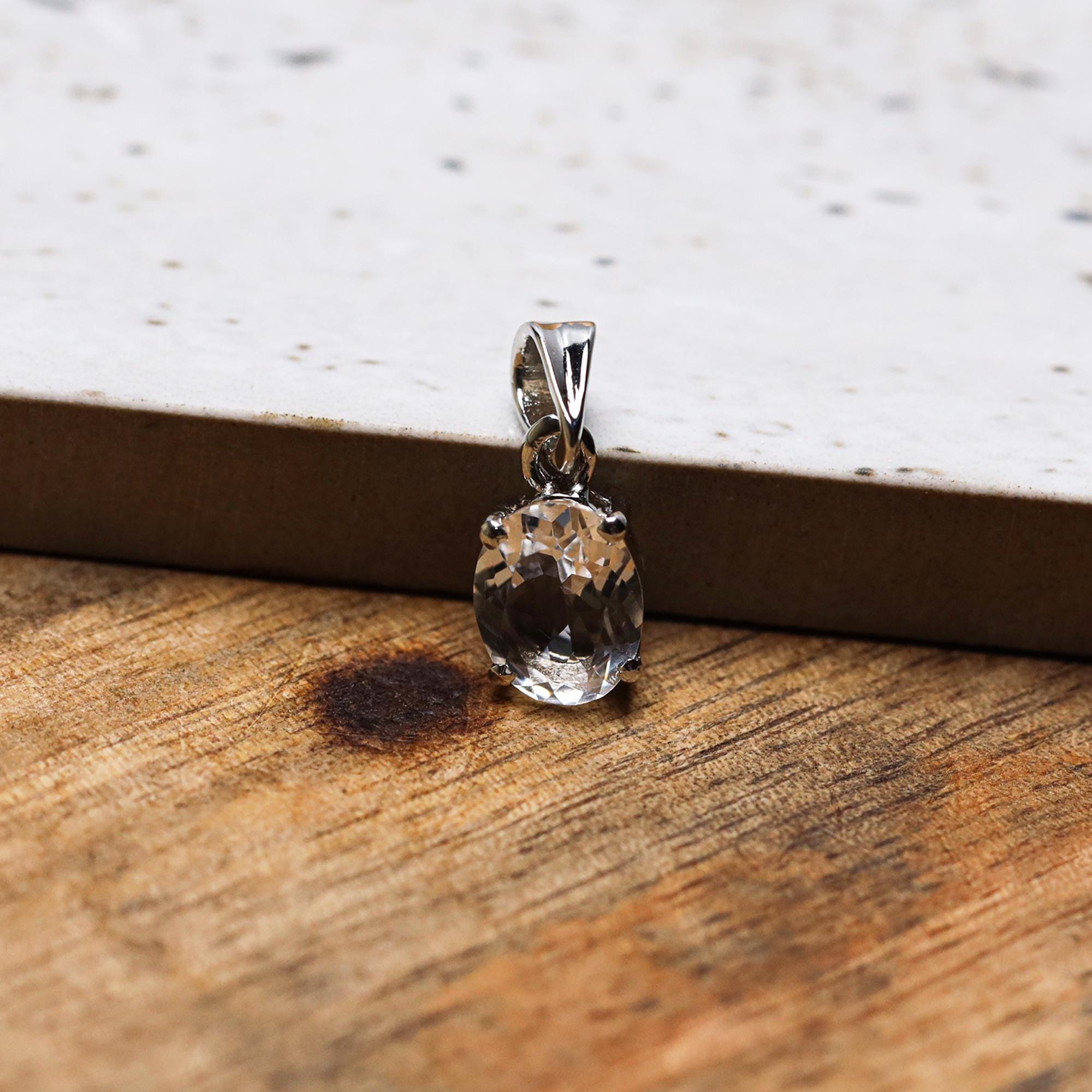 AAA Petalite 925 Sterling Silver Pendant - 7x9mm Oval Gemstone