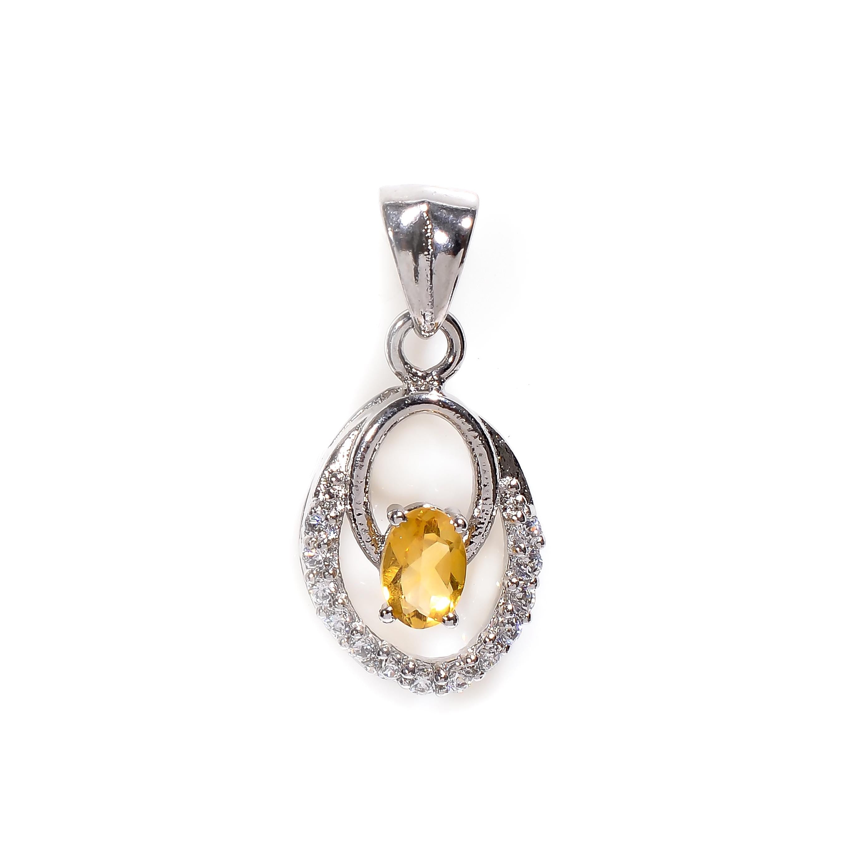 Handmade Gemstone Pendant: 925 Silver Amethyst, Citrine & Garnet