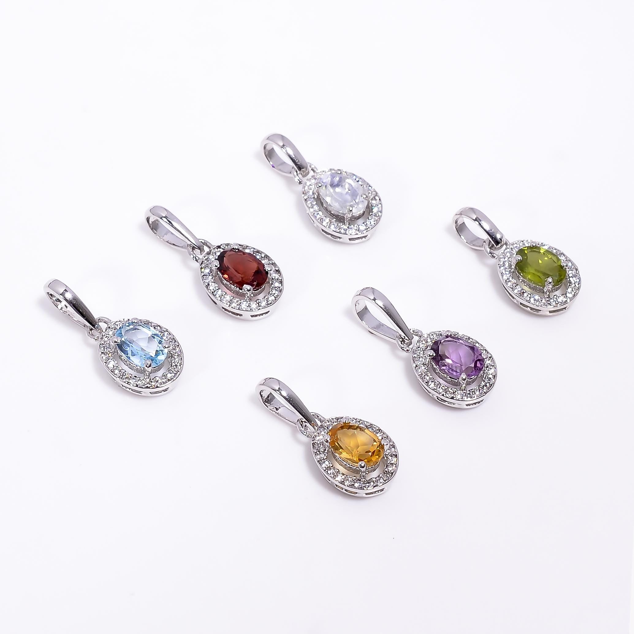 Handmade Peridot Pendant: 925 Sterling Silver Oval Gemstone (5x7mm)