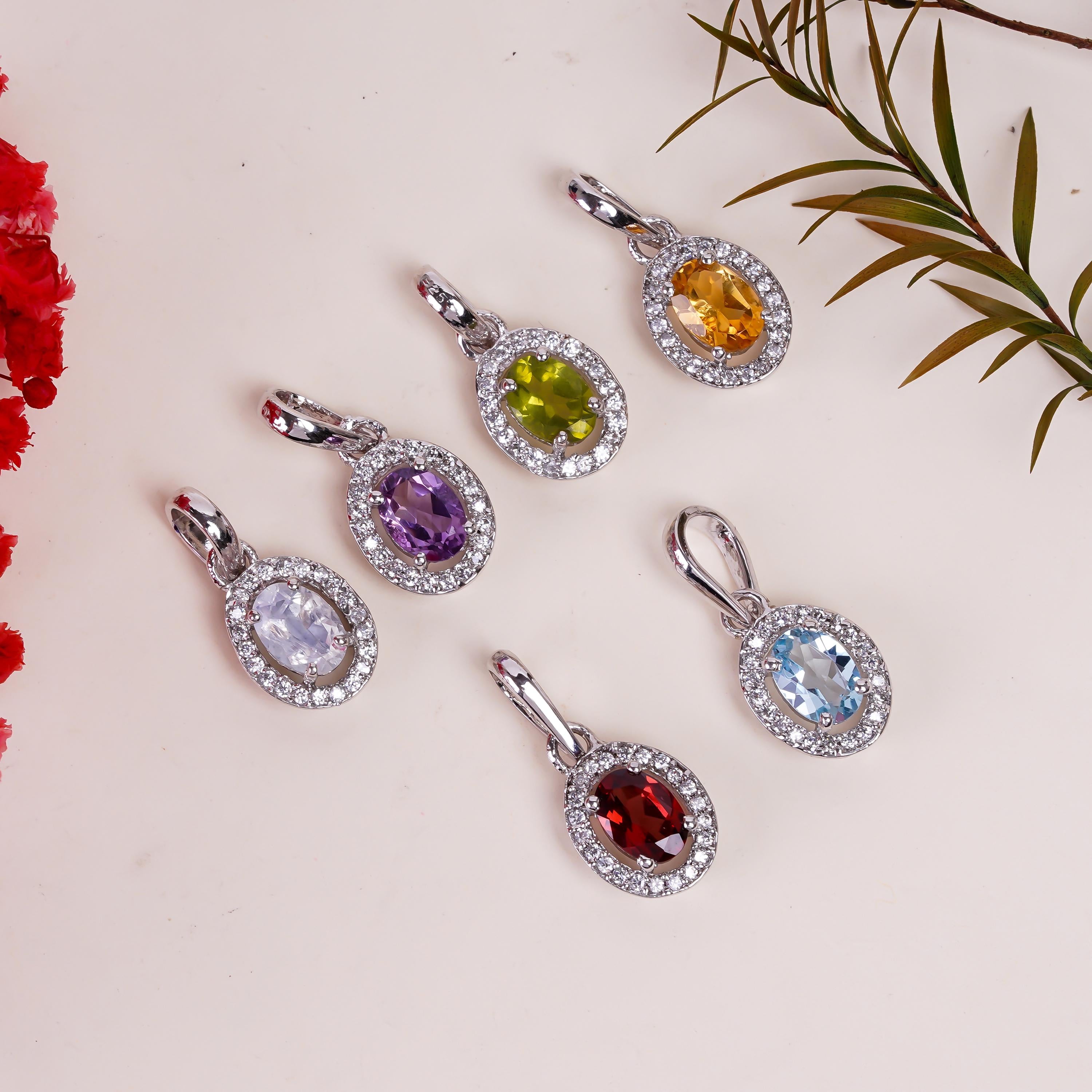 Handmade Peridot Pendant: 925 Sterling Silver Oval Gemstone (5x7mm)