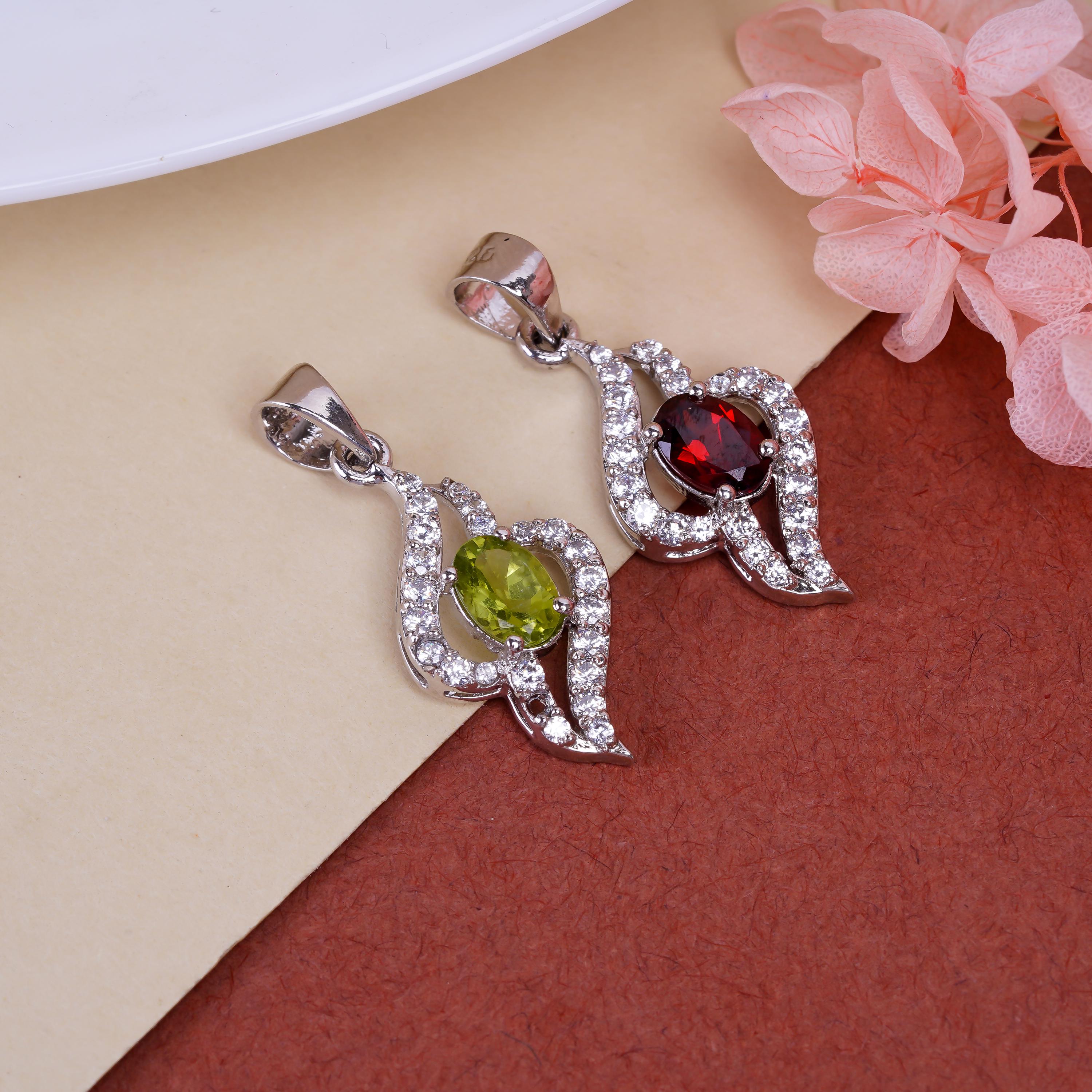 Handmade 925 Sterling Silver Oval Gemstone Pendant: Boho Birthstone Jewelry